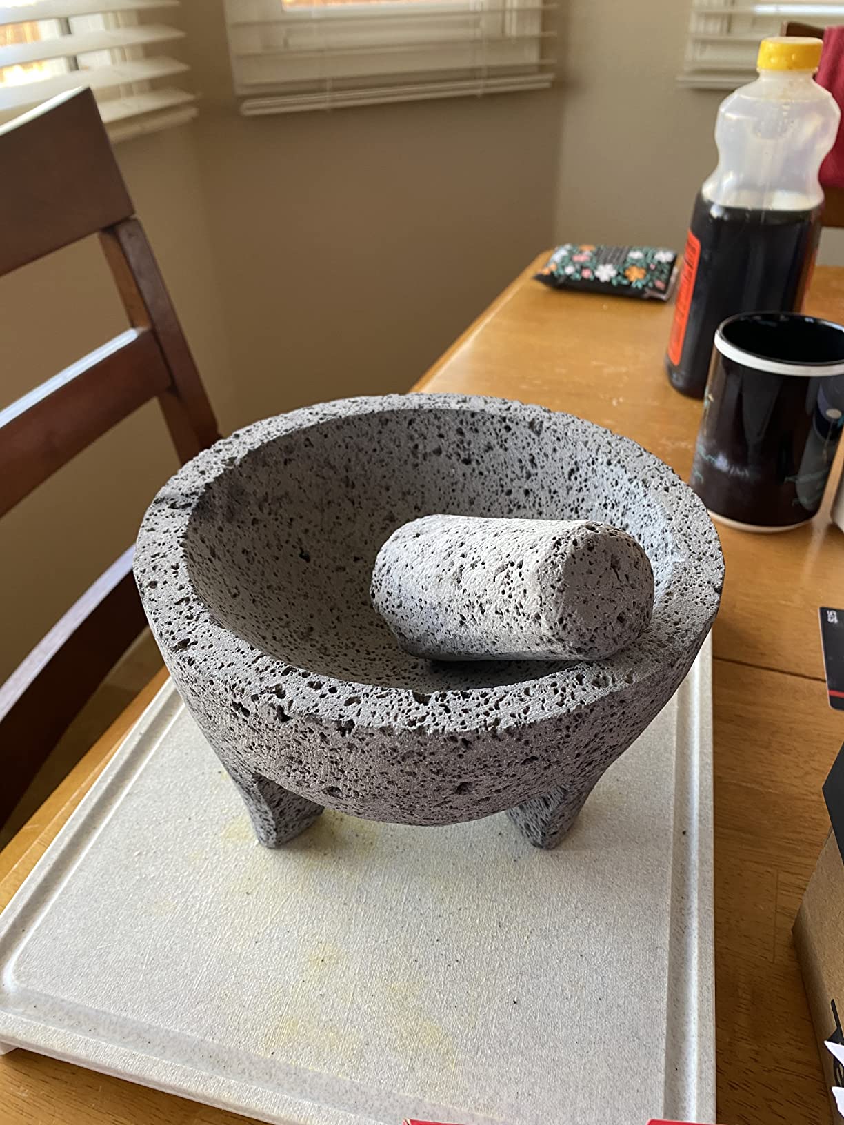 OUTASIGHT Molcajete authentic Handmade Mexican Mortar and Pestle 8.5