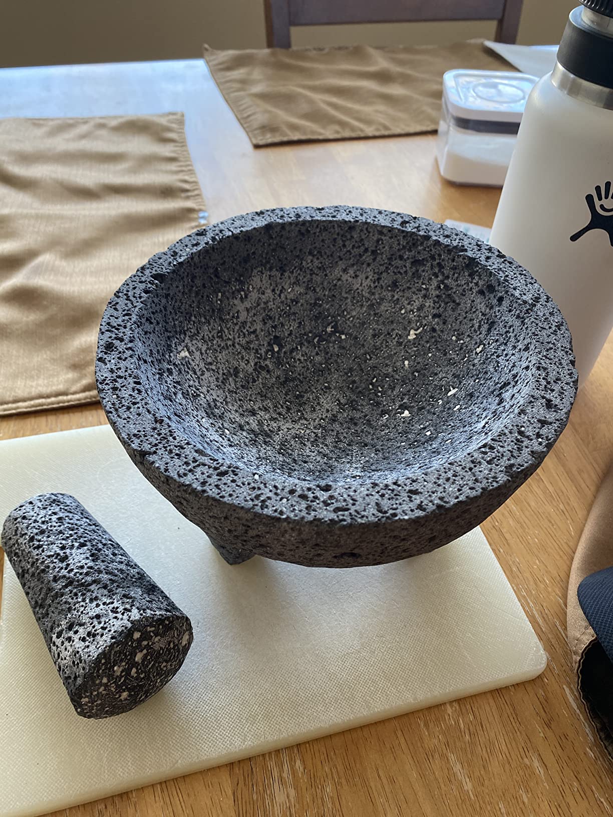 OUTASIGHT Molcajete authentic Handmade Mexican Mortar and Pestle 8.5