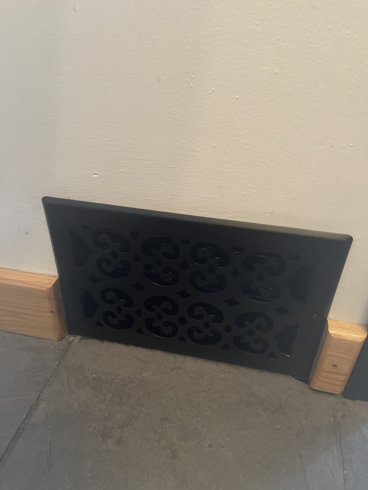 Decor Grates ST610W Scroll Design Wall/Ceiling Register, 6x10, Textured Black customer photo 2