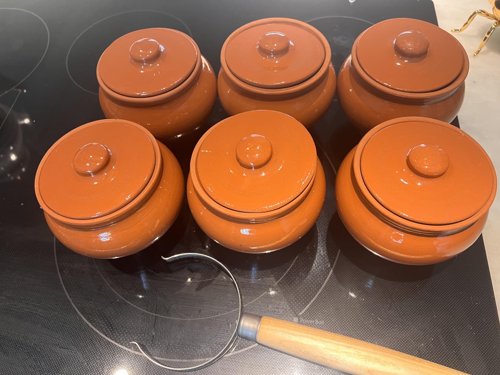 Stoneware Ramekins with Lids (Set of 6) & 1 Oven Fork - 16.9 fl oz (500 ml) - Clay Pots for Cooking, Dutch Oven Pot With Lid, Cooking Pot, Earthenware Pot, Stockpot with Lid, Earthenware Rice Pots Small Clay Pots customer photo 2