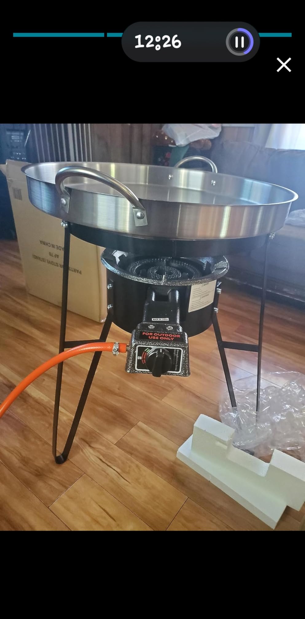 22 Inch Large Mexican Style Concave Comal Griddle Outdoor Cooking Disc Wok Stainless Steel Set Propane Gas Burner Stove and Heavy Duty Metal Stand Tacos Grilling or Stir Fry customer photo 1