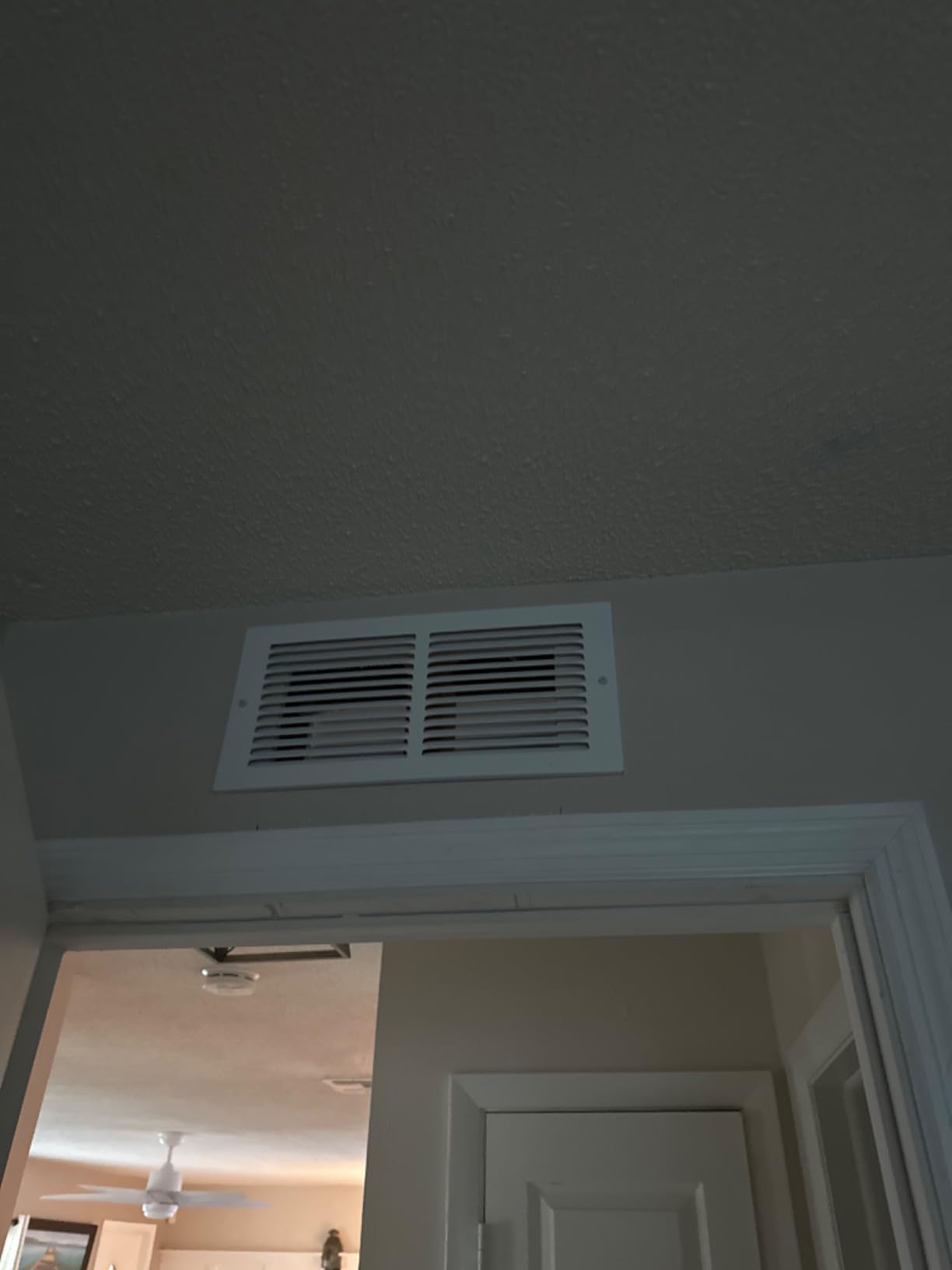 EZ-FLO 14 x 6 Inch (Duct Opening) Return Air Vent Cover for Wall or Ceiling, Solid Steel Return Air Grille, HVAC Vent Cover, White, 61628 customer photo 1