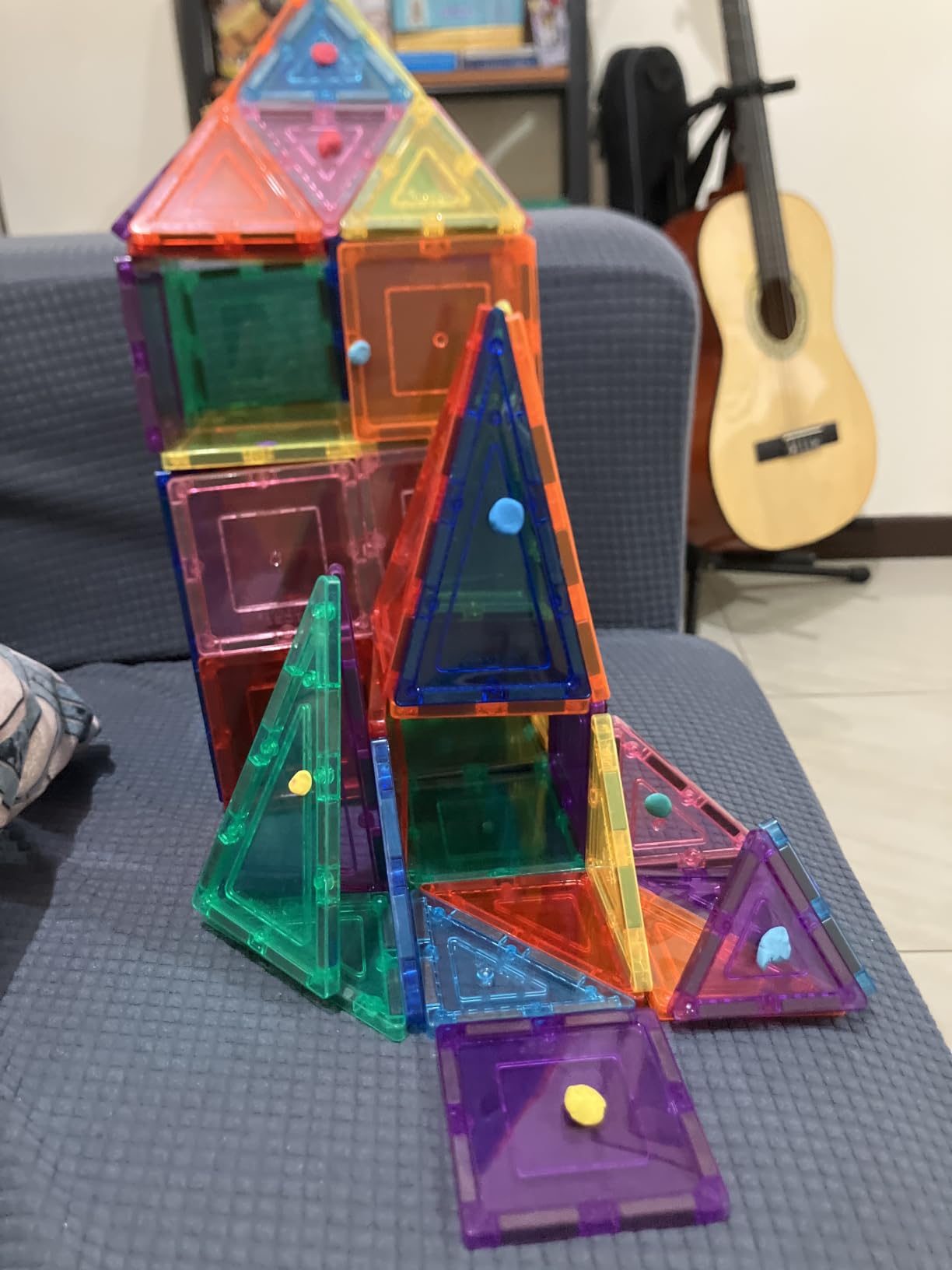 PicassoTiles 60 Piece Set 60pcs Magnet Building Tiles Clear Magnetic 3D Blocks Construction Playboards customer photo 1