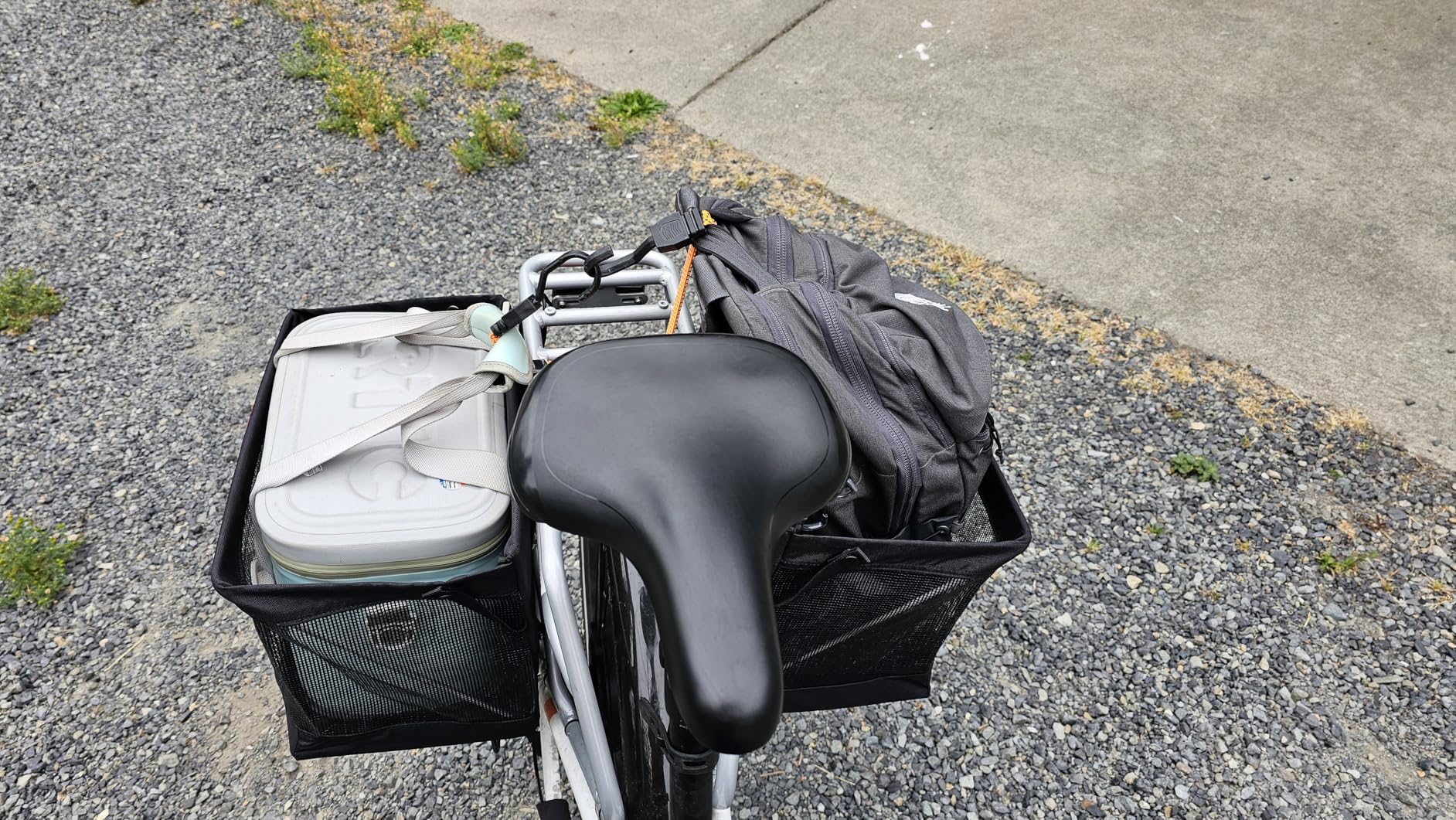Bushwhacker Omaha Bicycle Grocery Panniers - Foldable Bike Rack Bags & Basket for Groceries - Easy 3-Point Mounting System customer photo 1