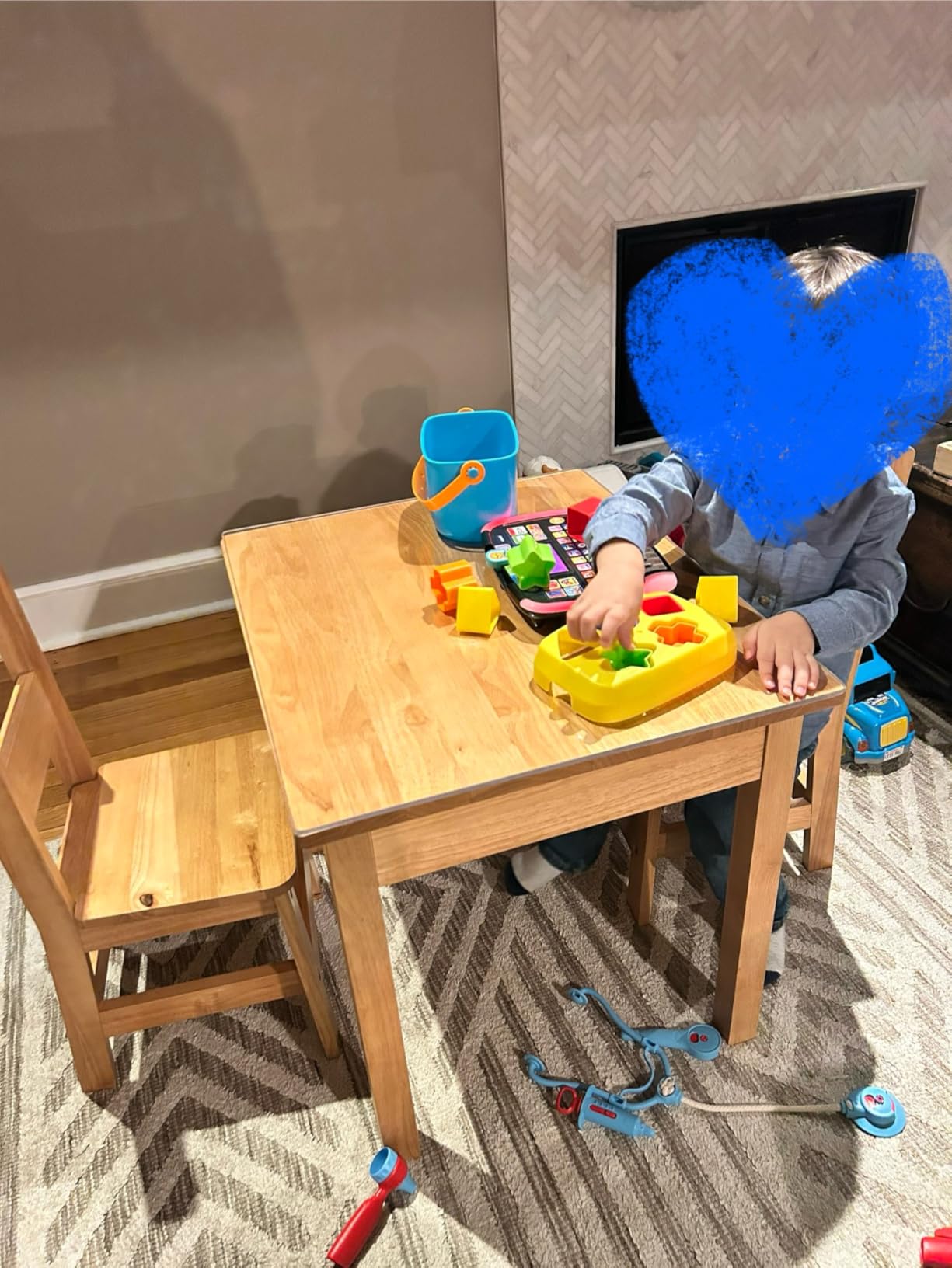 Melissa & Doug Solid Wood Kids Table and Chairs (2), Premium Quality Wooden Toddler Table and Chair Set for Kids Playroom Furniture & Montessori Classroom for Ages 3+ customer photo 1