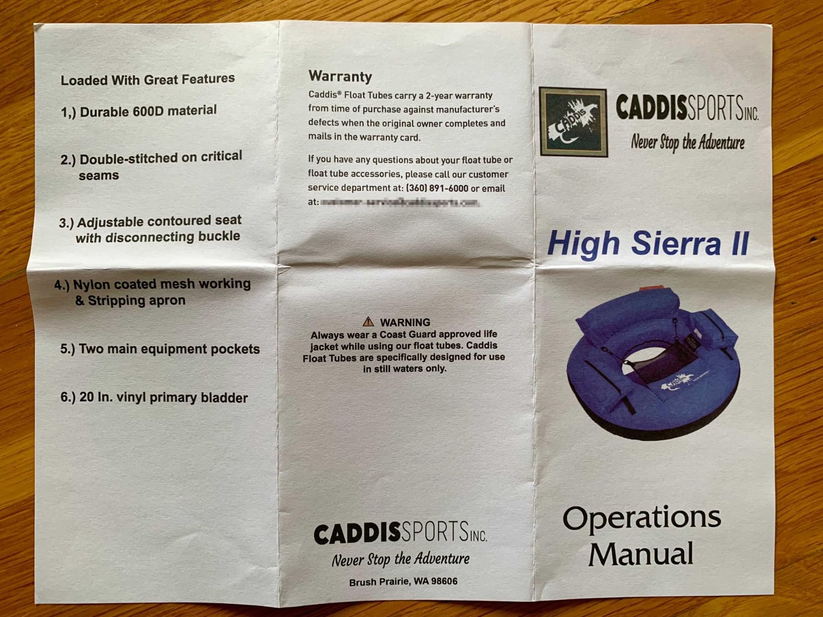 High Sierra II Inflatable Float Tube for Fishing and Angling by Caddis Sports customer photo 1