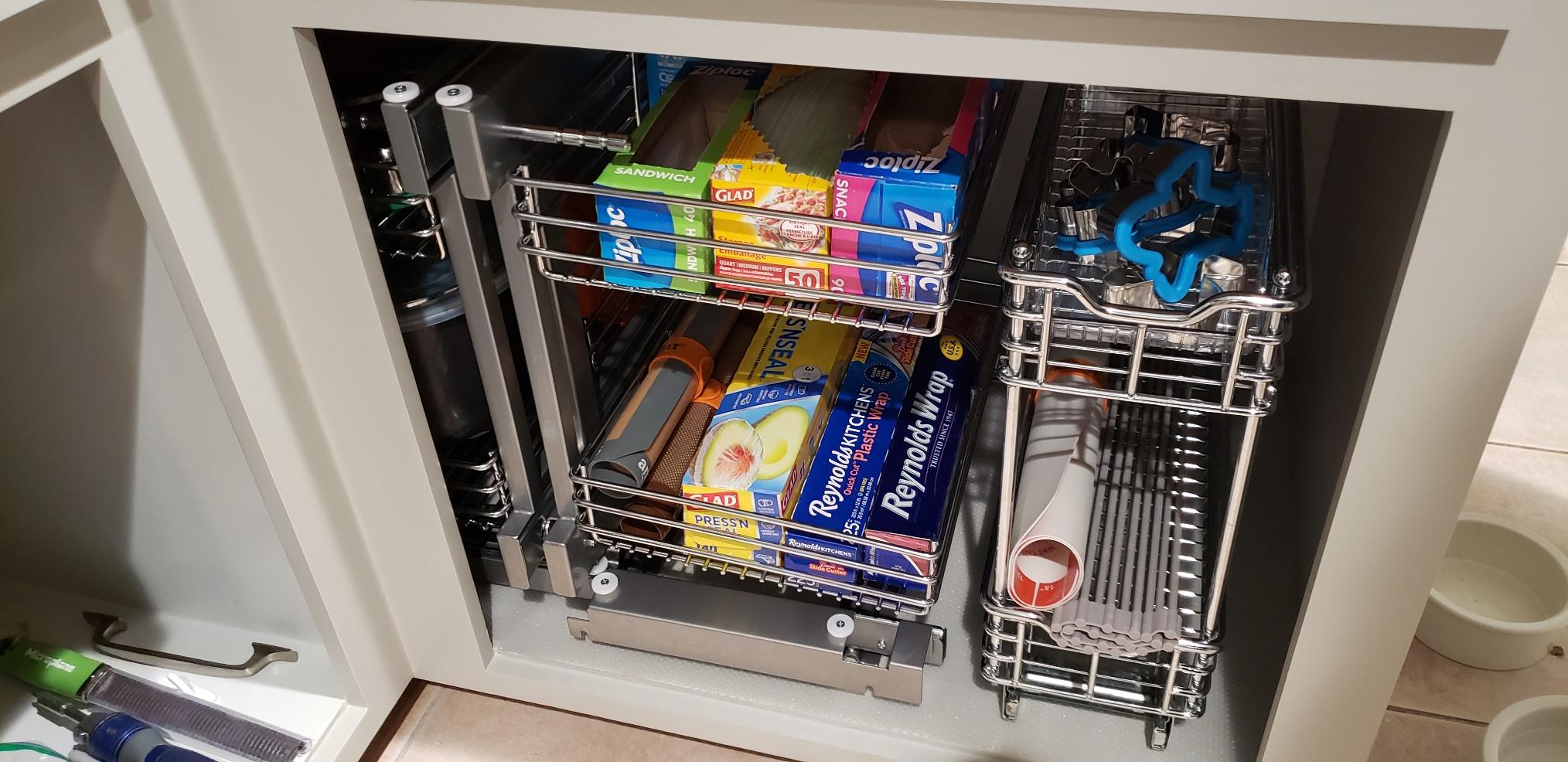 Rev-A-Shelf Dual Pullout Organizer for Cabinets, Min Opening Width of 18