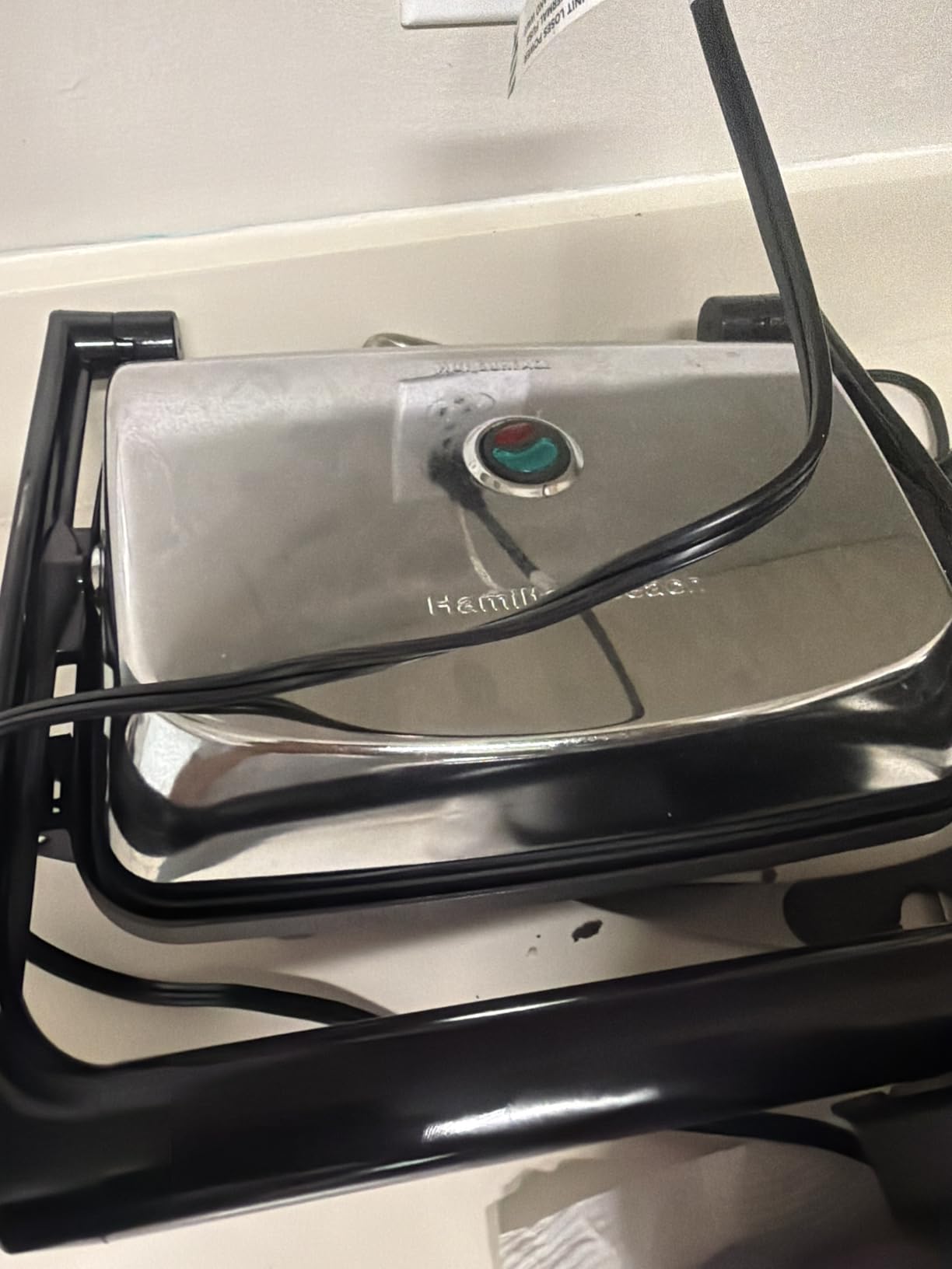 Hamilton Beach Panini Press Sandwich Maker & Electric Indoor Grill with Locking Lid, Opens Wide to Fit Any Thickness for Quesadillas, Burgers & More, Nonstick 8