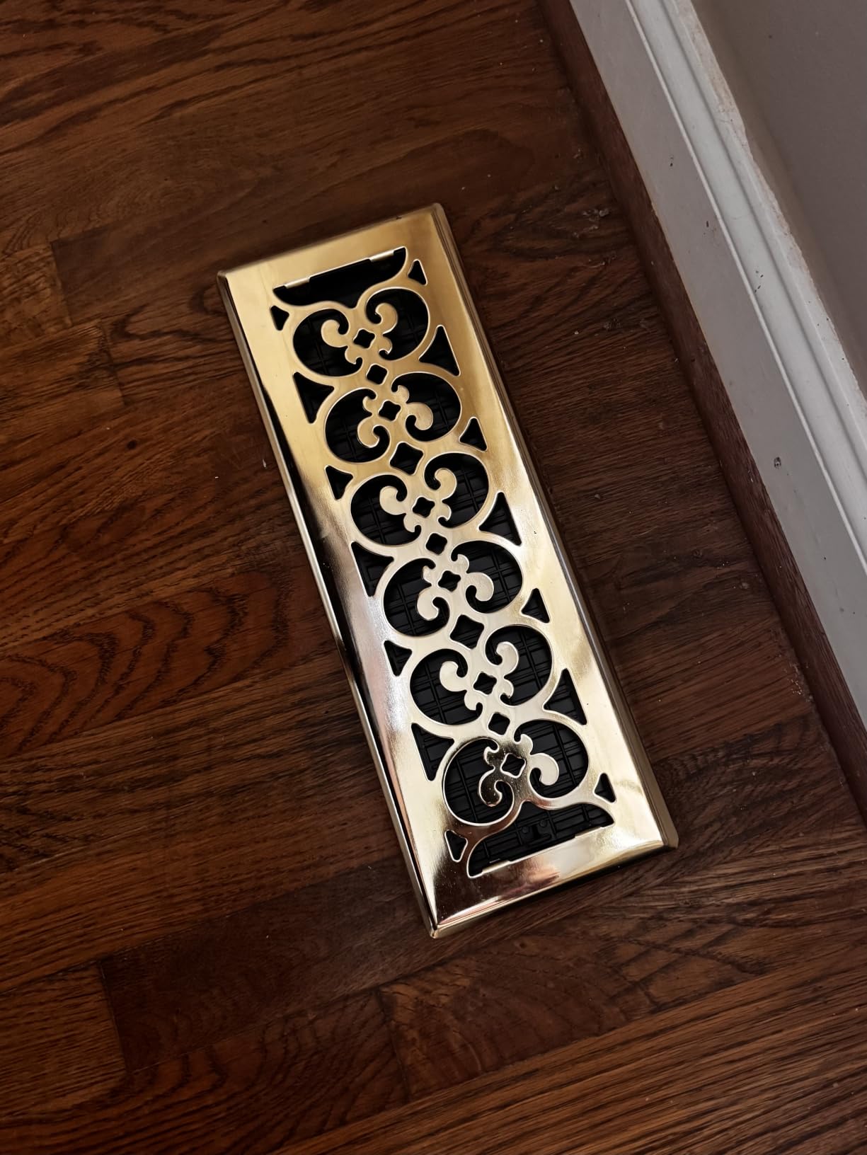 Decor Grates Metal Scroll Decorative Air Vent Cover 4x10 Floor Register - Adjustable Control Lever - AC Floor Vent Covers for Home Floor Vents - Fits 4 x 10 Inch Opening - Rubbed Bronze (SPH410-RB) customer photo 1