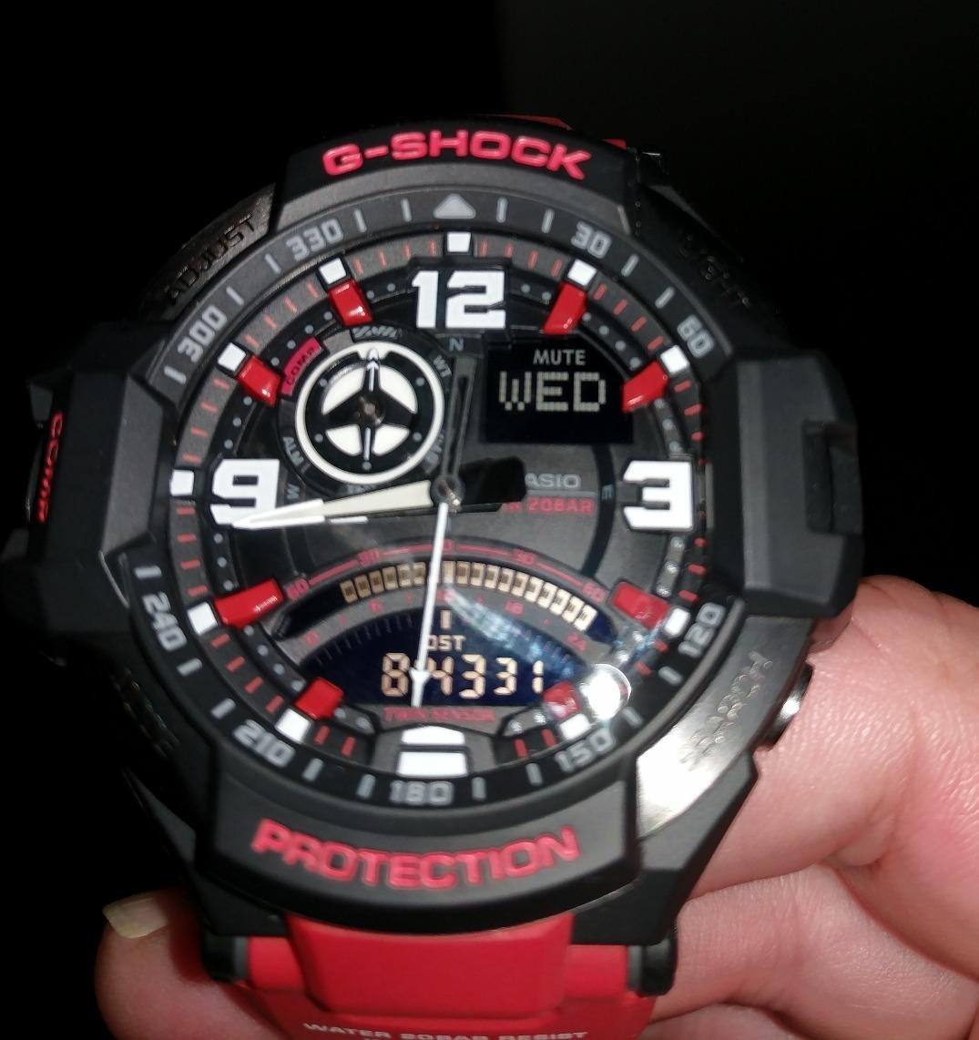 Casio G-Shock Aviation Black Dial Red Resin Quartz Men's Watch GA1000-4B customer photo 1