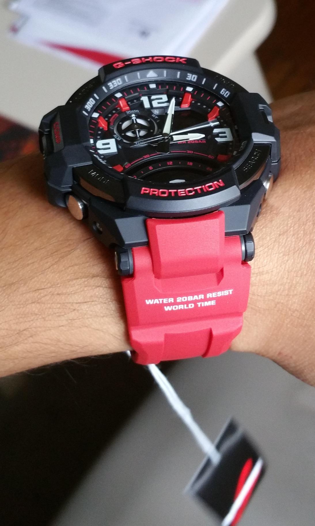 Casio G-Shock Aviation Black Dial Red Resin Quartz Men's Watch GA1000-4B customer photo 2