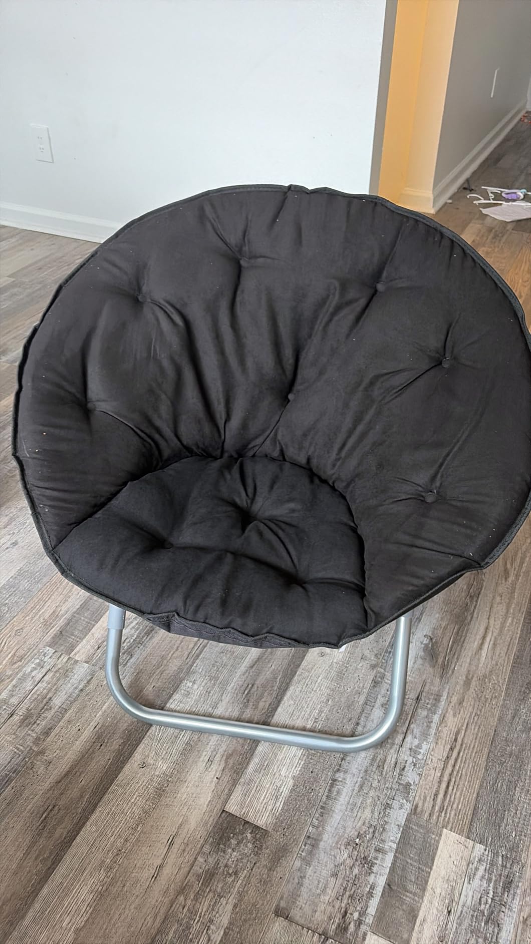 Urban Lifestyle Microsuede Saucer Chair for Adults,Pink, Cozy Folding Accent Chair for Bedroom, Dorm, or Lounge customer photo 1
