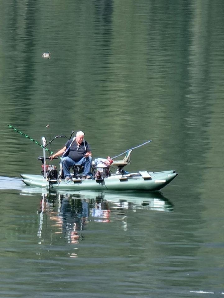 Sea Eagle 375fc FoldCat 1-2-Persons Inflatable Fishing Pontoon Boat, Lightweight & Portable, w/2 Green Swivel Seats, Pedestal, Oar Set, Scotty Rod Holders, Boat Bag, & Pump customer photo 1