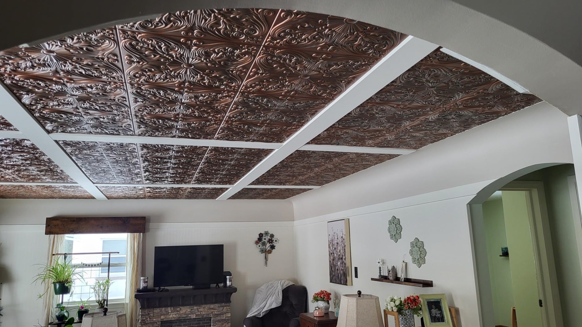 Antique Ceilings Inc - Astana Copper Patina - Styrofoam Ceiling Tile (Package of 10 Tiles) customer photo 1