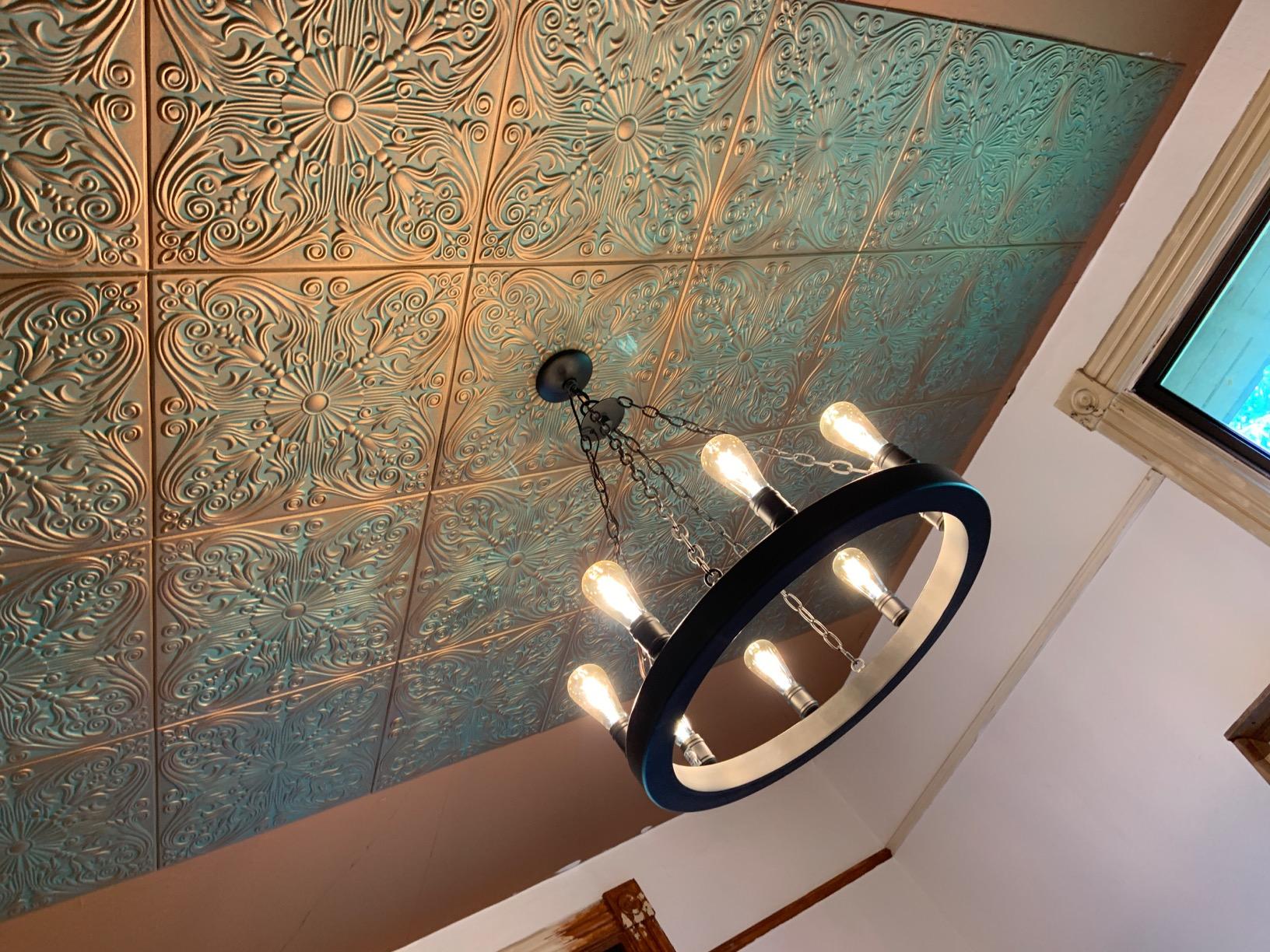 Antique Ceilings Inc - Astana Copper Patina - Styrofoam Ceiling Tile (Package of 10 Tiles) customer photo 2