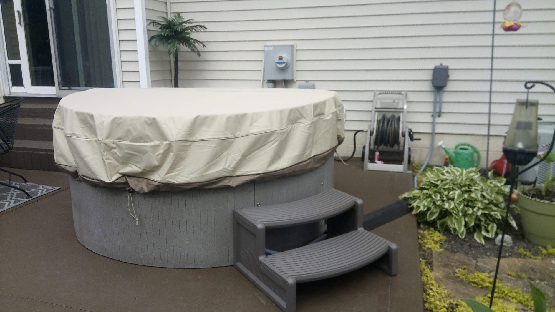 Classic Accessories Veranda Water-Resistant 84 Inch Round Hot Tub Cover, Patio Furniture Covers customer photo 1