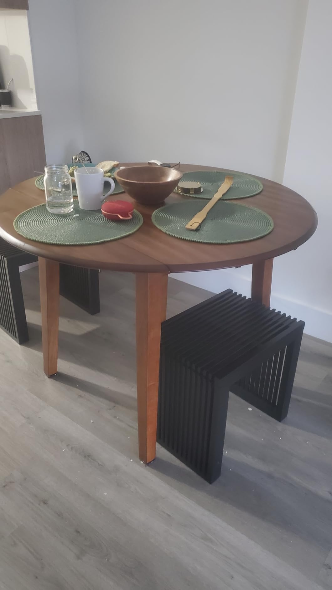 Signature Design by Ashley Hammis Round Dining Room Drop Leaf Table, Seats up to 4, Hinged Drop Leaves, Wood, 36.38