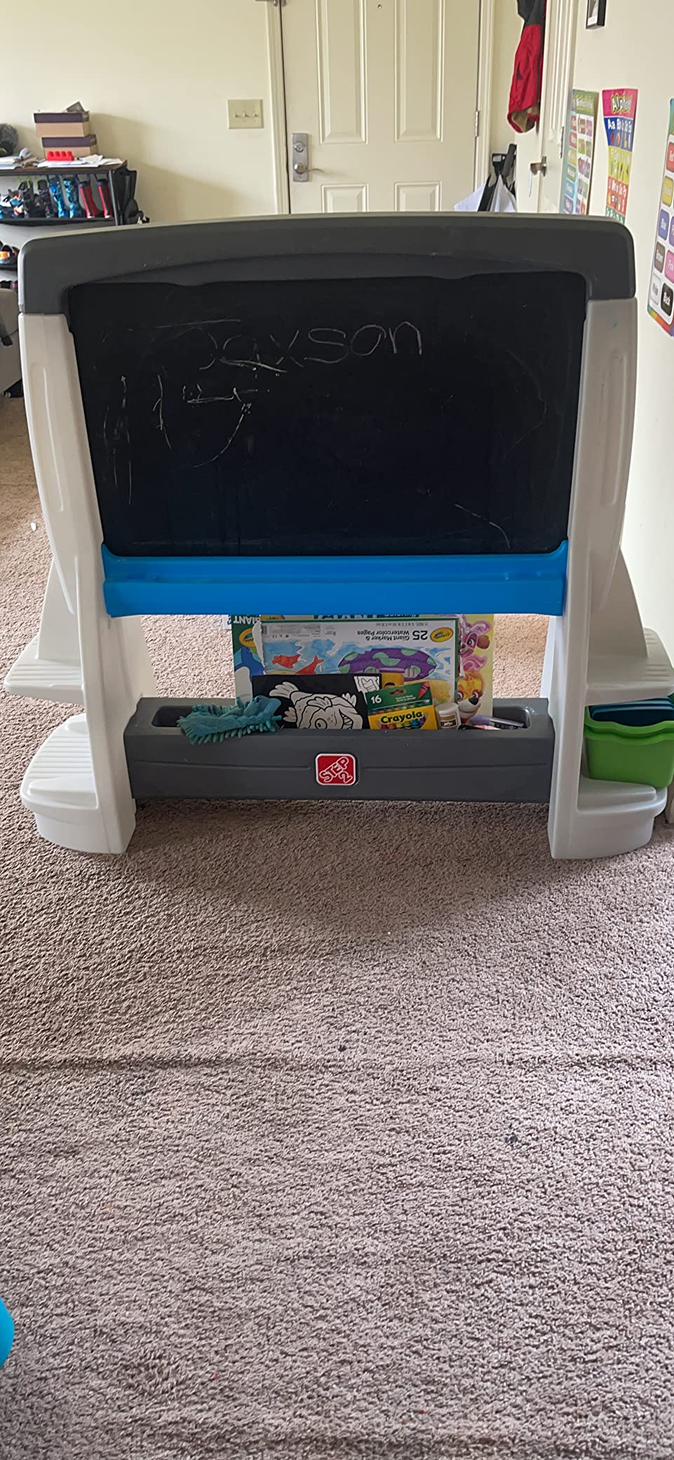 Step2 Jumbo Art Easel, Kids Art Activity Table, Double-Sided Dry Erase and Chalkboard, Storage Bins and Trays, For Toddlers and Preschoolers Ages 3+ Years Old customer photo 1