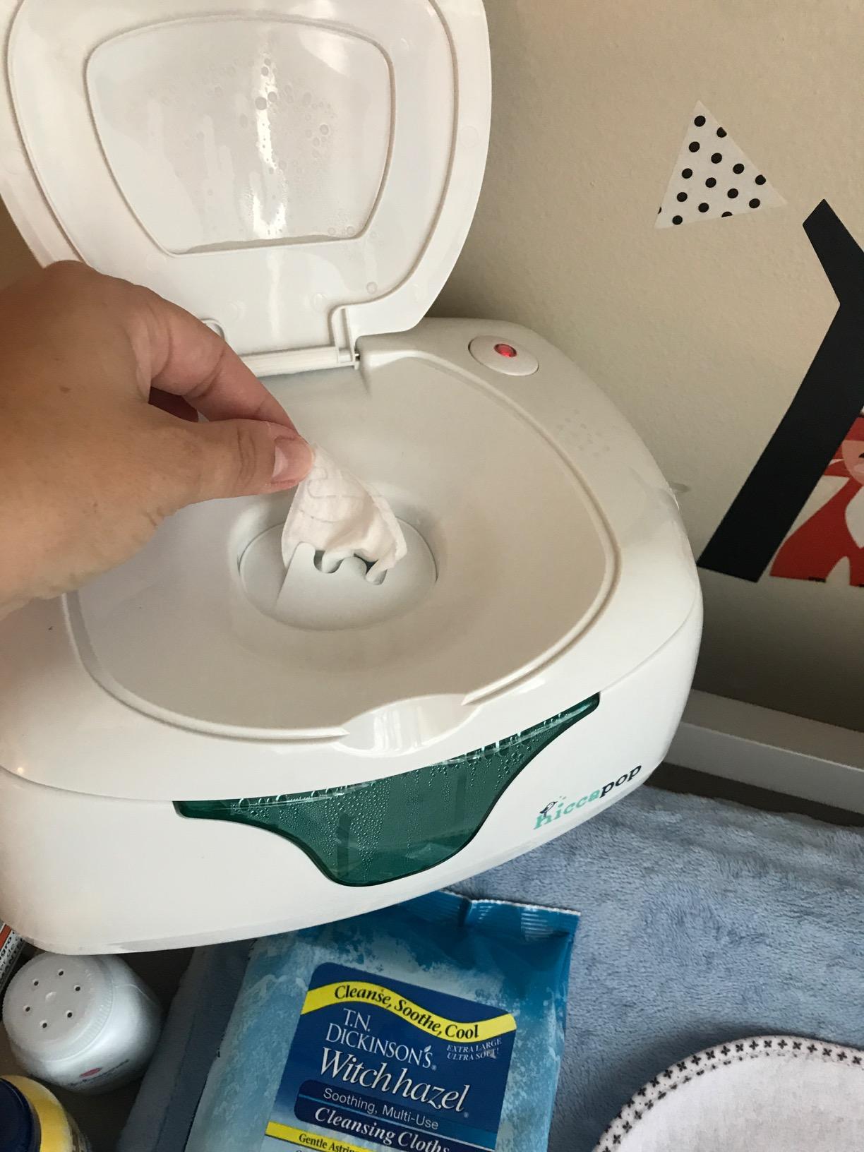 Hiccapop Baby Wipe Warmer and Baby Wet Wipes Dispenser | Baby Wipes Warmer for Babies | Diaper Wipe Warmer with Changing Light, White customer photo 2