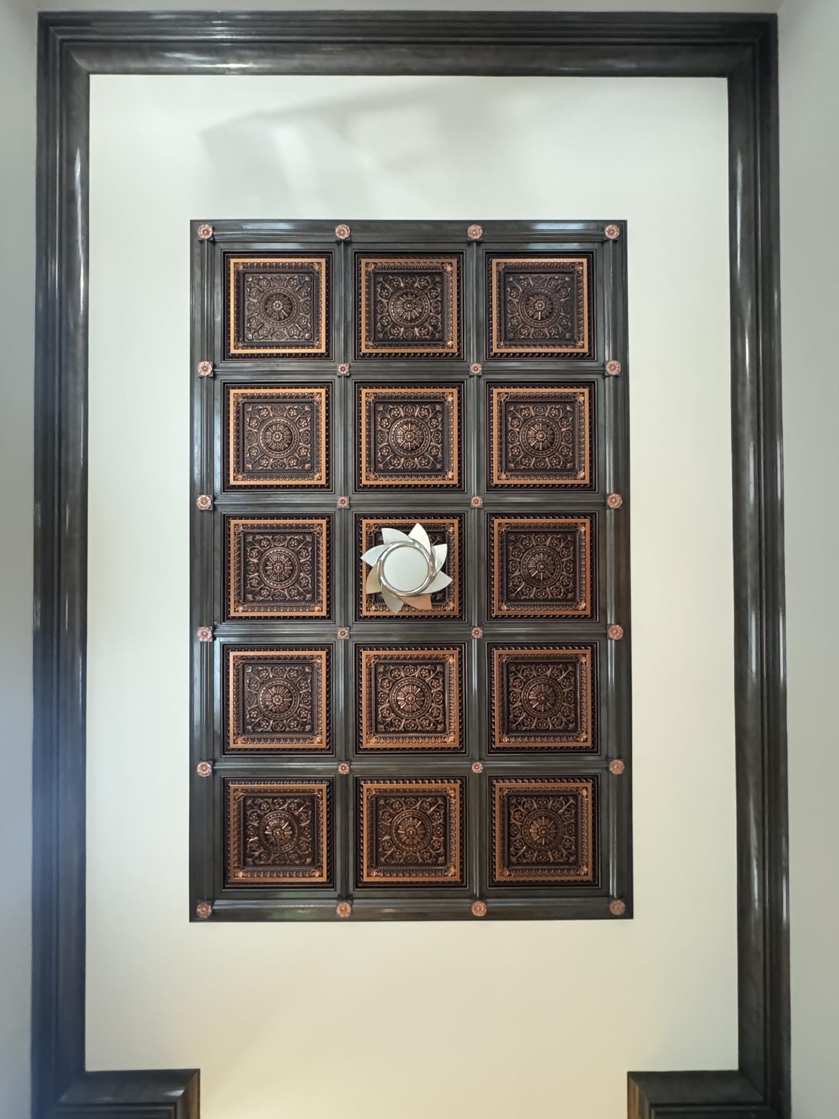 uDecor Marseille Antique Copper Ceiling Tiles - 2 ft. x 2 ft. Decorative Ceiling Tiles, Box of 10, Faux Tin Look, Class A Fire Rated, Easy to Install, Lightweight Vinyl customer photo 1