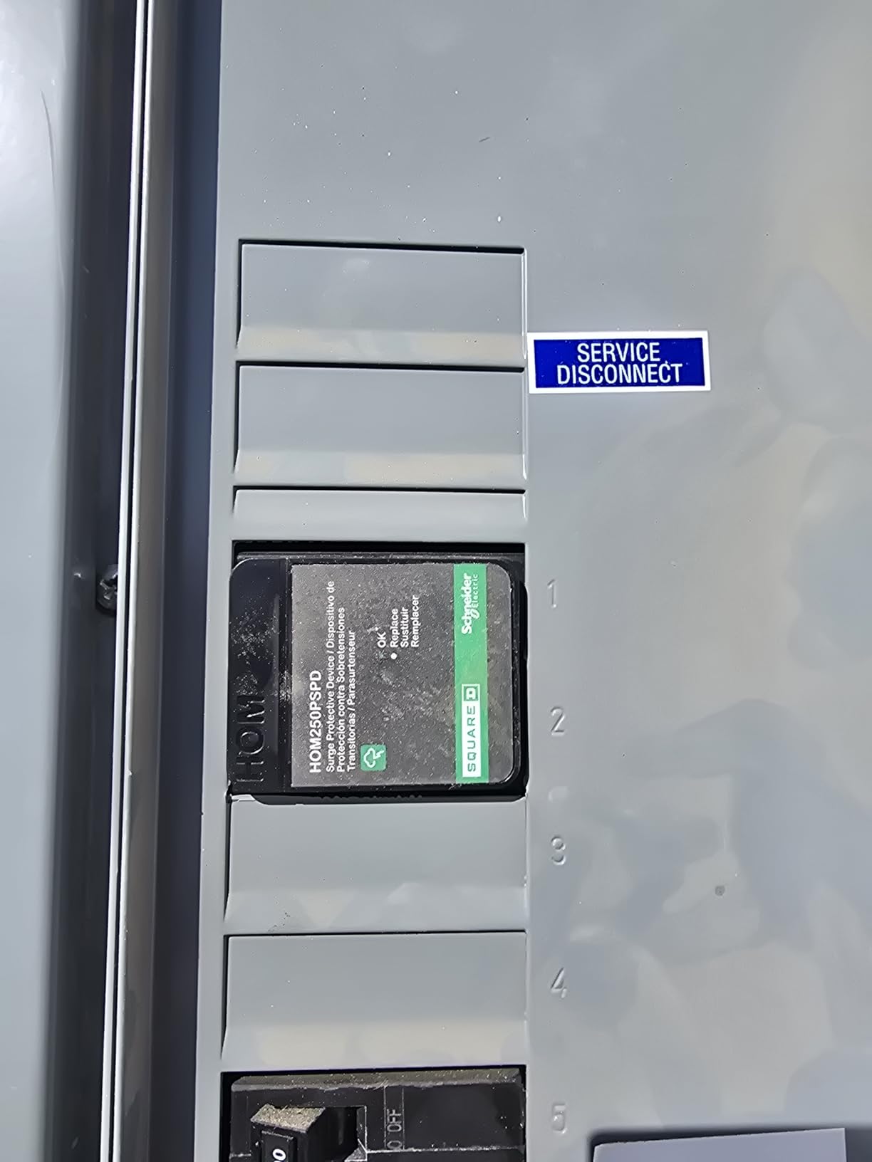 Square D HOM250PSPD Homeline Whole House Surge Protection Device, 50kA, 120/240V, 1-Phase, No Wiring, Plug-On Neutral customer photo 1
