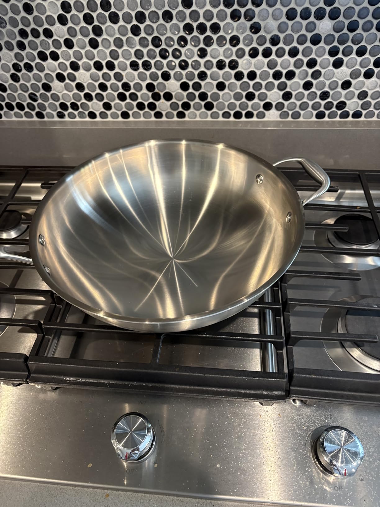 Willow & Everett Stainless Steel Flat Bottom Wok Pan, Professional Traditional Stir Fry Cookware w/Domed Lid & Spatula, Low Maintenance Rust & Scratch Resistant for Induction Gas Electric Stove Top customer photo 1