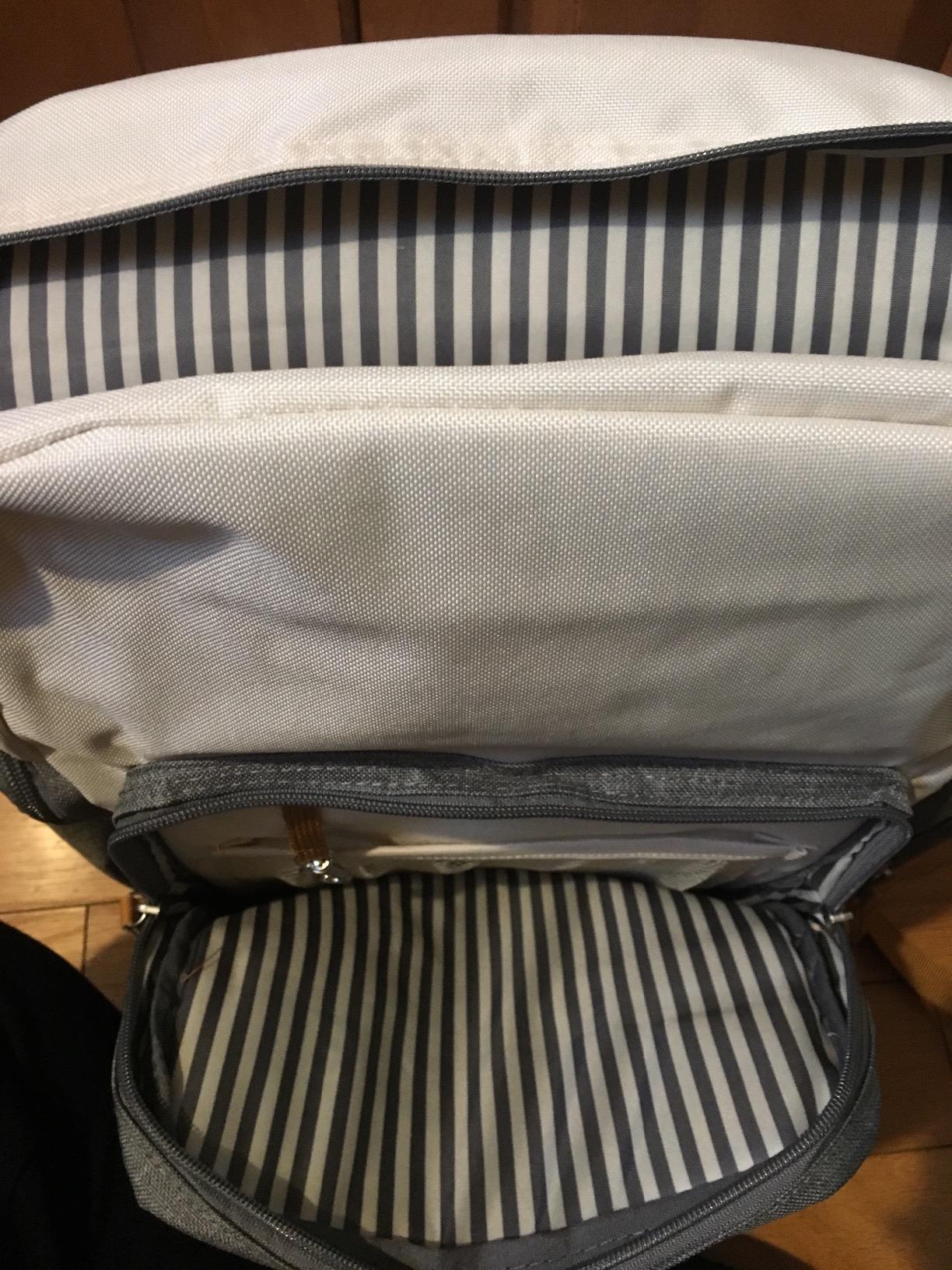 Parker Baby Co. Birch Bag, Birch Diaper Backpack, Insulated Pockets - Cream, with changing pad, stroller straps, 10+ pockets customer photo 2