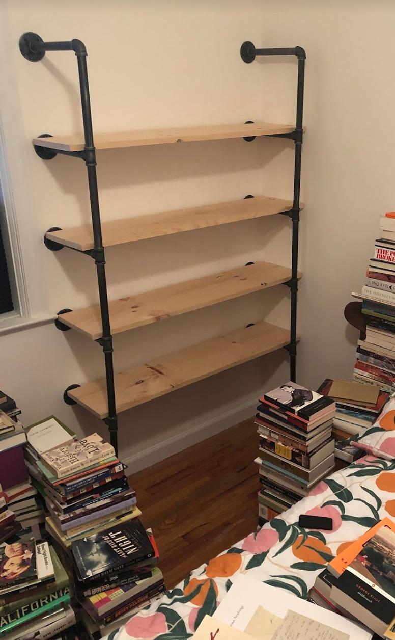 Industrial Retro Wall Mount Iron Pipe Shelf, DIY Open Bookshelf, Hung Bracket, Home Improvement Kitchen Shelves, Tool Utility Shelves, Office Shelves, Bookshelves and Bookcases (2Pcs) customer photo 1