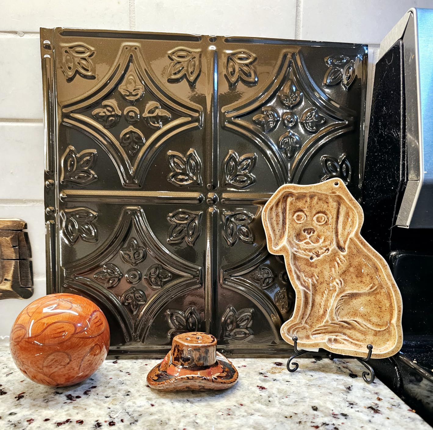 Hamilton Copper Ceiling Tiles - Perfect for DIY and Home Renovation Projects - Easy to Install (12X12 Inch Sample) customer photo 2