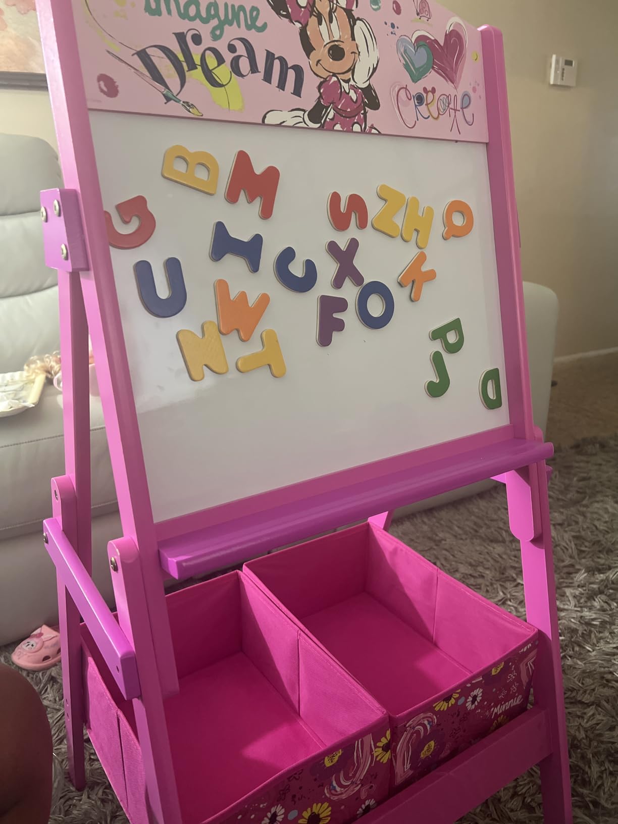 Delta Children MySize Kids Double-Sided Storage Easel - Ideal for Arts & Crafts, Drawing, Homeschooling and More - Greenguard Gold Certified, Grey customer photo 2