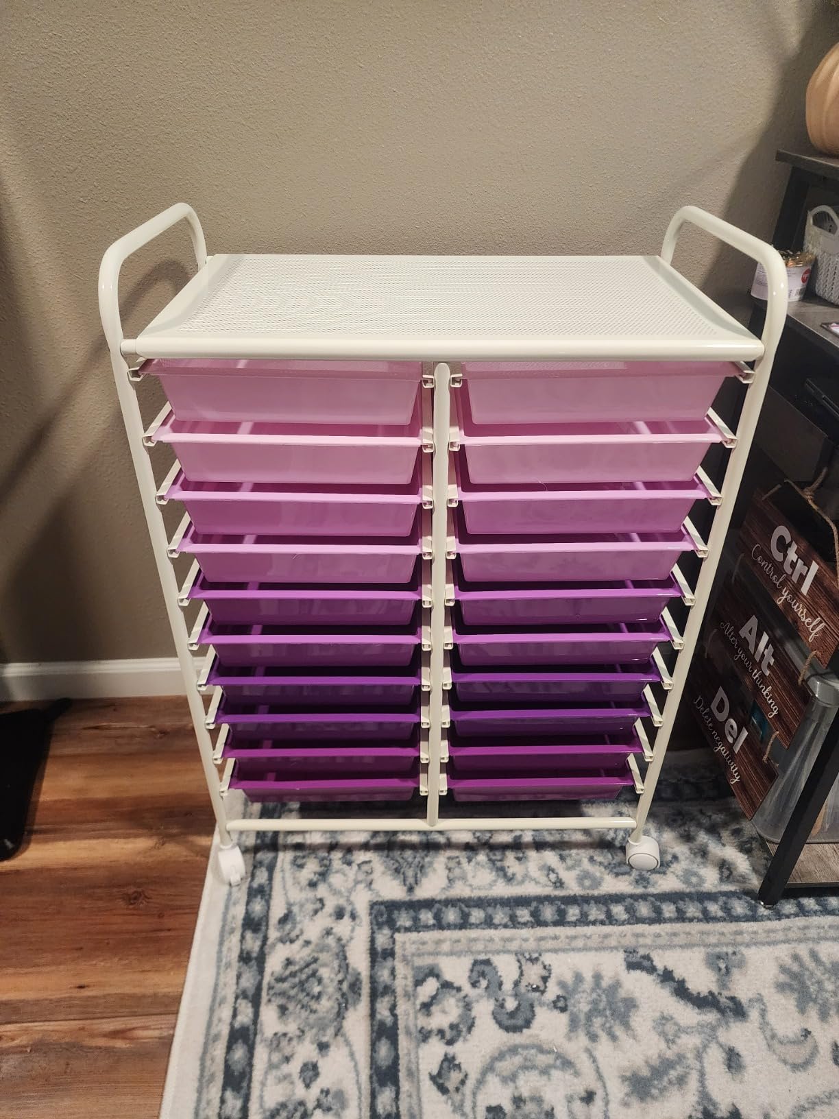 Giantex 20 Drawer Rolling Storage Cart Tools Scrapbook Paper Office School Organizer, Multicolor customer photo 2