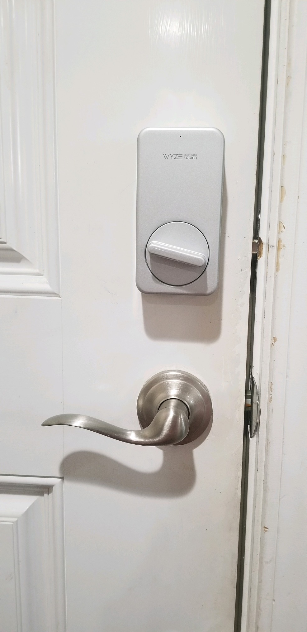 Kwikset Avalon Front Door Handle No Lock, Entry Handleset Exterior with Interior Reversible Handed Lever, Non-Locking, Satin Nickel, Deadbolt Not Included, with Microban Protection customer photo 1