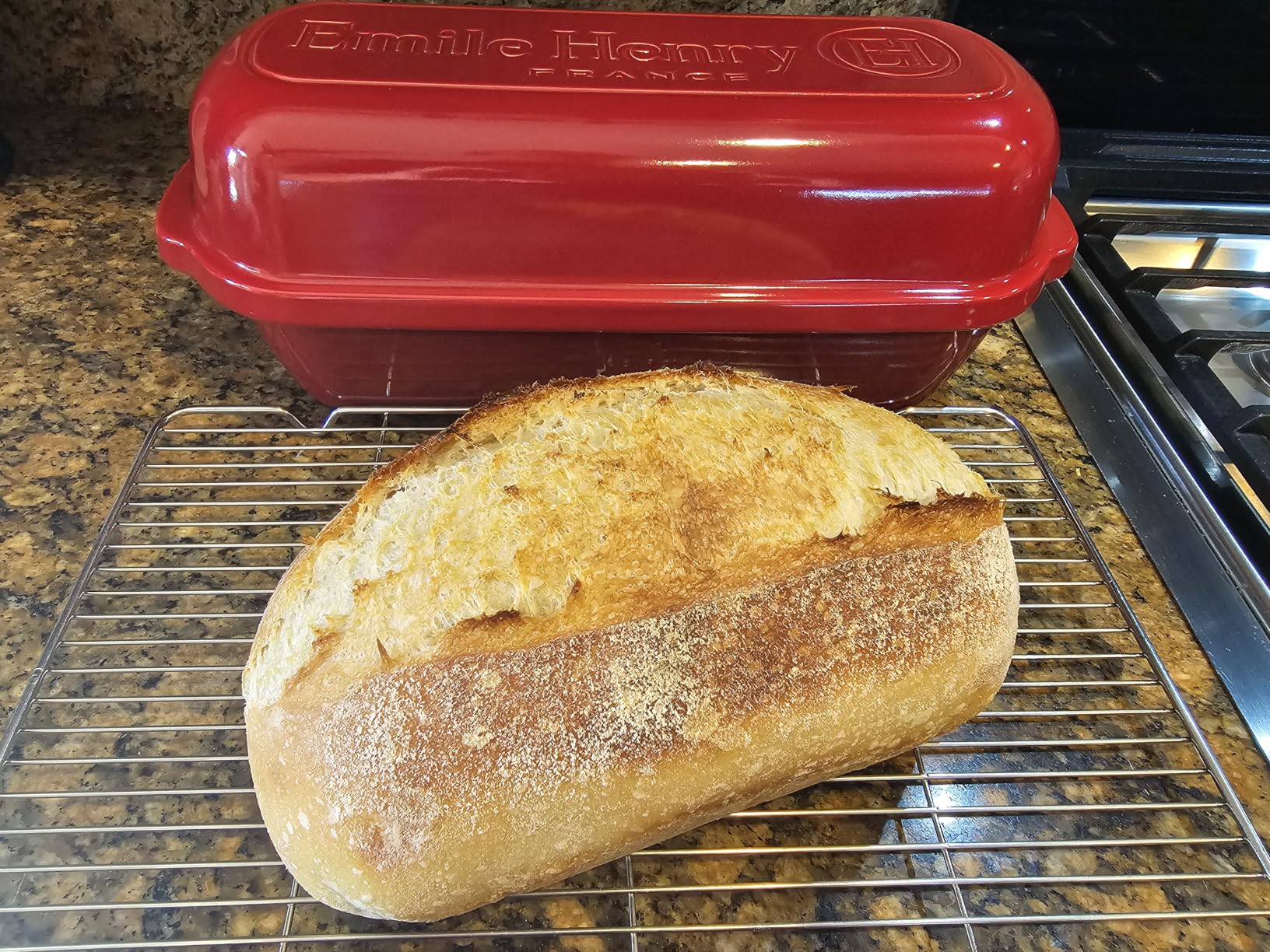 Emile Henry Italian Bread Loaf Baker | Charcoal customer photo 1