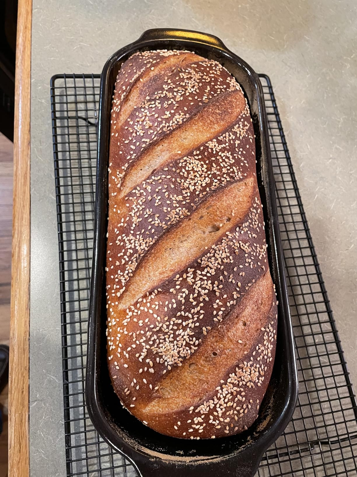 Emile Henry Italian Bread Loaf Baker | Charcoal customer photo 2