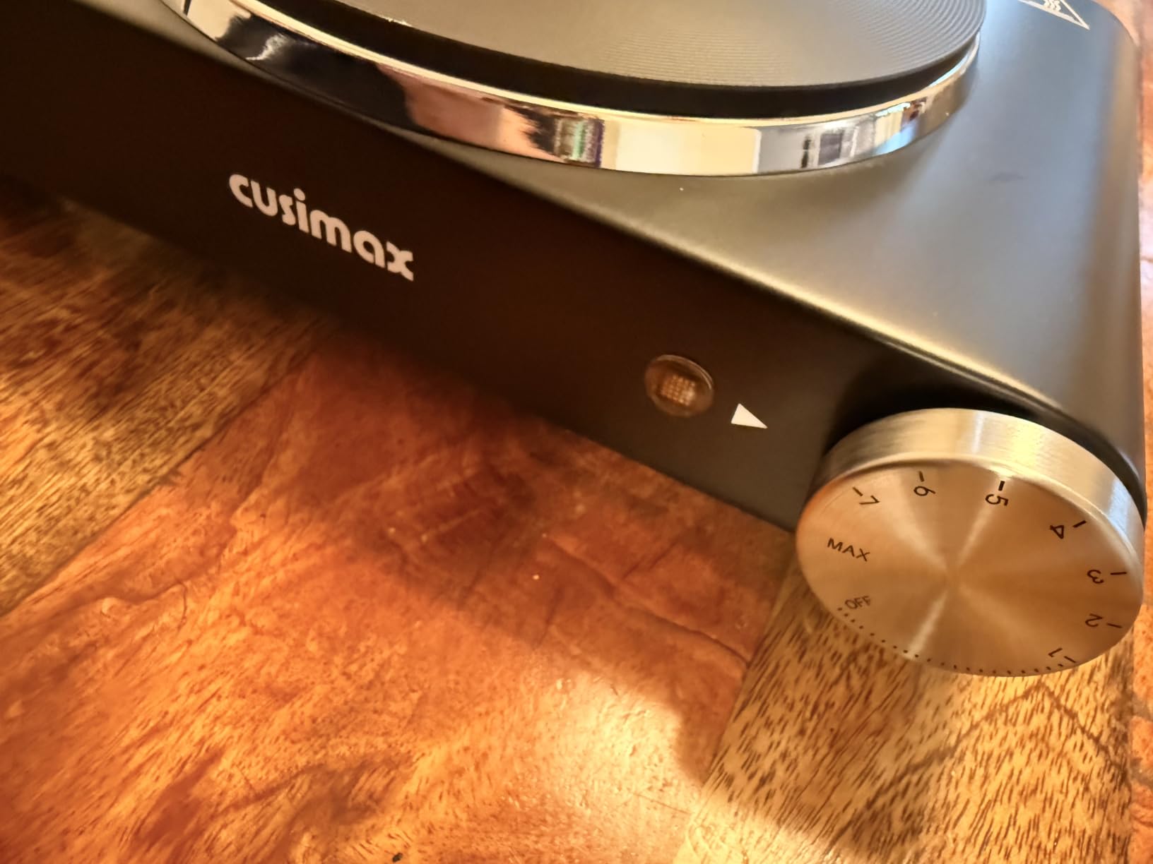 CUSIMAX Electric Hot Plate for Cooking Portable Single Burner 1500W Cast Iron, Heat-up in Seconds, Adjustable Temperature Control, Stainless Steel, Non-Slip Rubber Feet, Upgraded Version customer photo 1