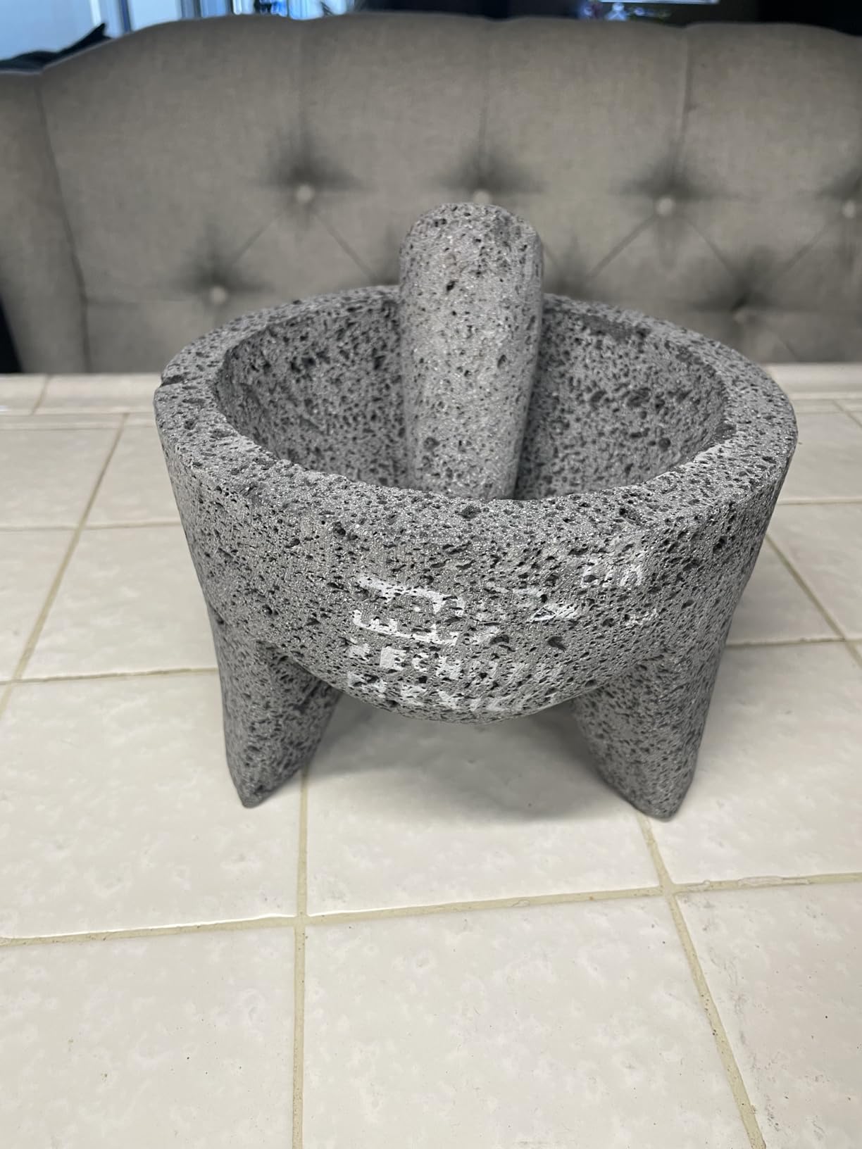Made in Mexico Genuine Mexican Manual Guacamole Salsa Maker Volcanic Lava Rock Stone Molcajete/Tejolote Mortar and Pestle Herbs Spices Grains 7