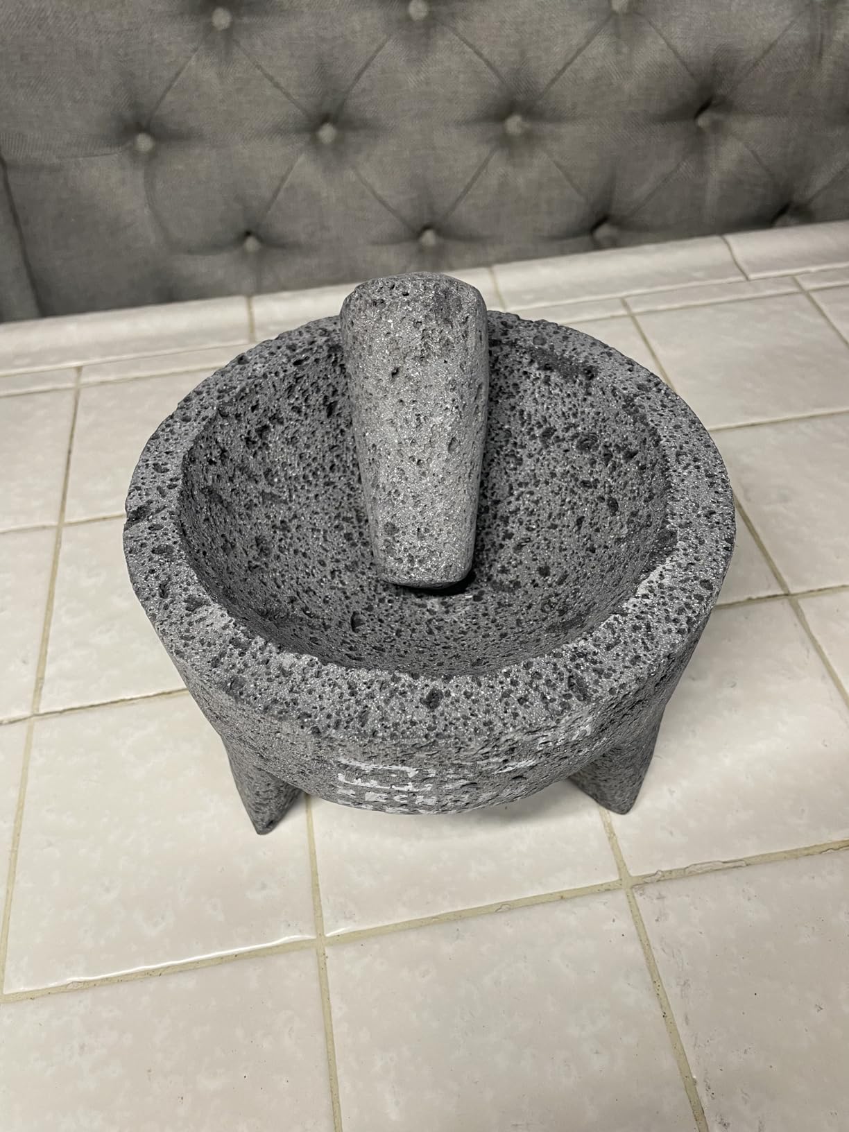 Made in Mexico Genuine Mexican Manual Guacamole Salsa Maker Volcanic Lava Rock Stone Molcajete/Tejolote Mortar and Pestle Herbs Spices Grains 7