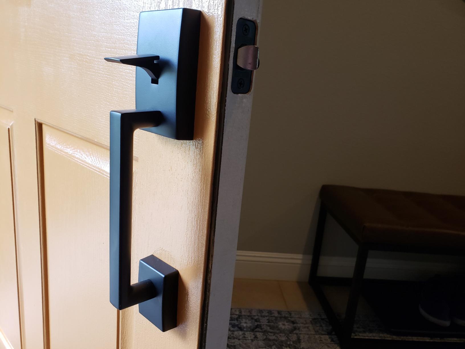 Schlage Century Lower Half Entry Handleset, Latitude Lever, Matte Black, Pairs with Smart Locks, Certified Durability customer photo 2