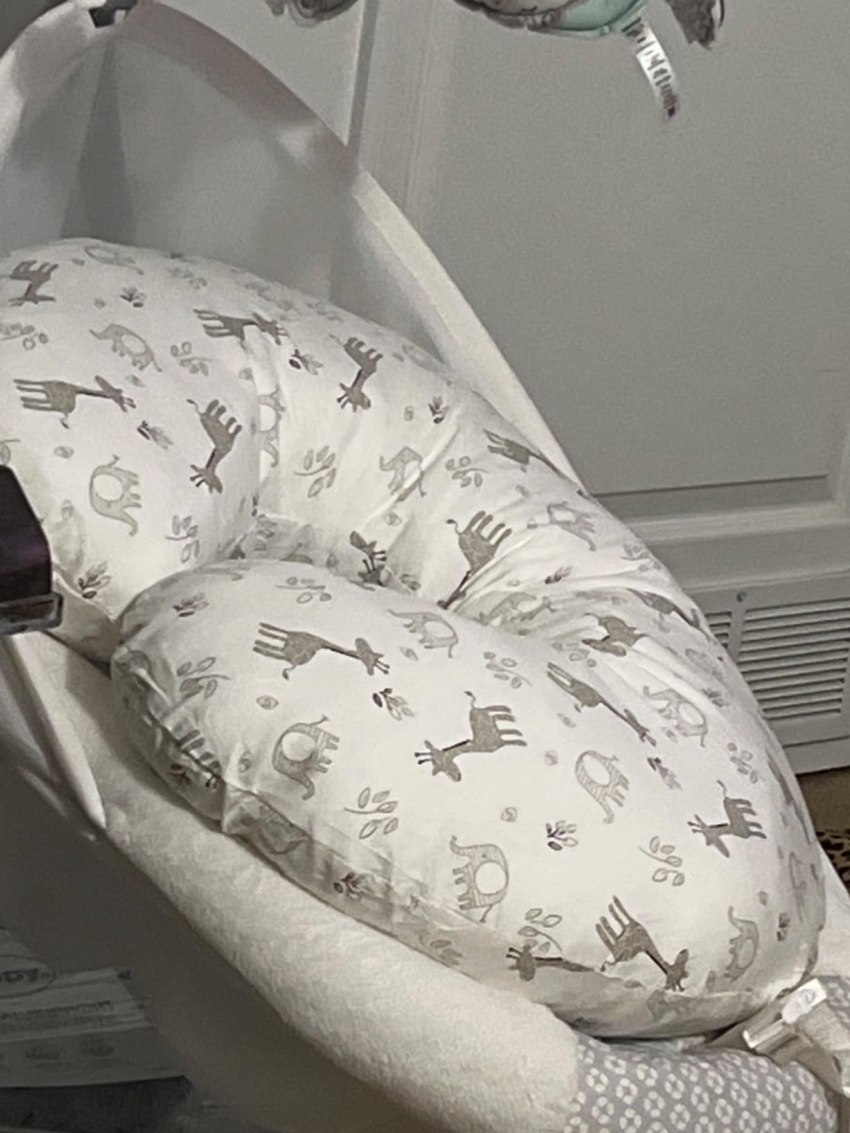 LAT Nursing Pillow for Breastfeeding, 100% Cotton Removable Cover, Ergonomic Breast Feeding Pillows for Mom and Baby, Machine Washable (Flower) customer photo 1