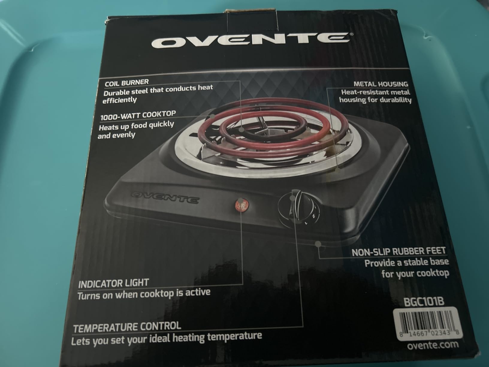 OVENTE Electric Hot Plate, 1000W Single Burner, 6-Inch Coil, Black BGC101B | Portable Countertop Cooktop, Metal Housing, 5-Level Temperature Control, Indicator Light, Easy-to-Clean, Compact customer photo 2