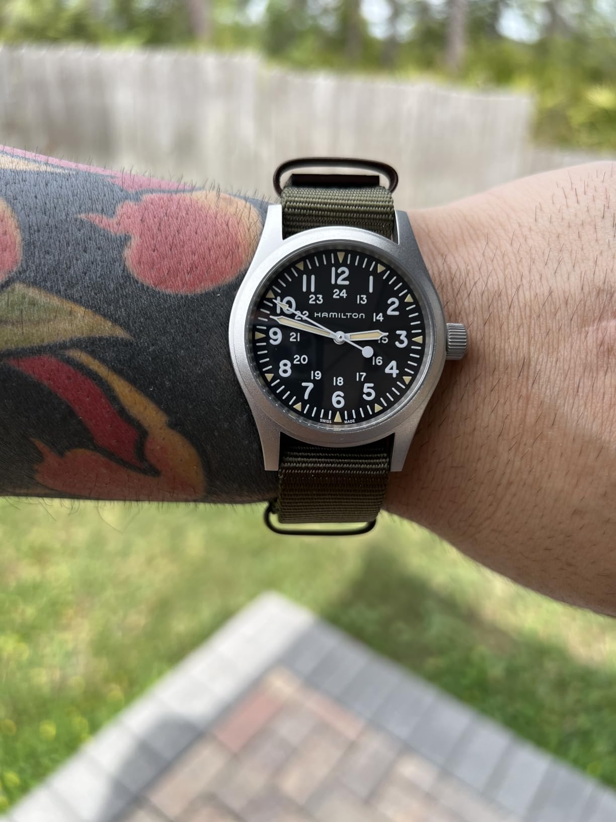 Hamilton Khaki Field Mechanical Men's Watch, 38mm Stainless Steel Case, Swiss Made, Sapphire Crystal, Textile Strap customer photo 1