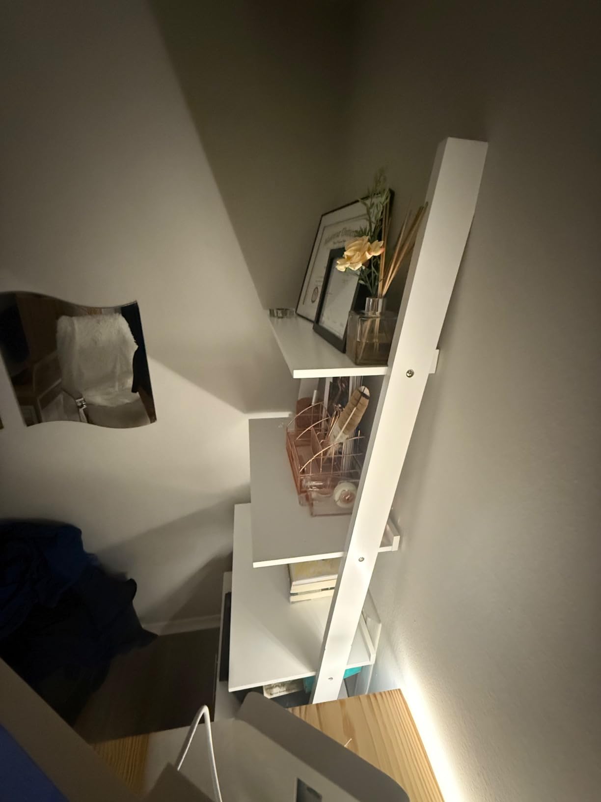 Convenience Concepts 3 tier American Heritage Ladder Bookcase with File Drawer, Dark Walnut customer photo 2