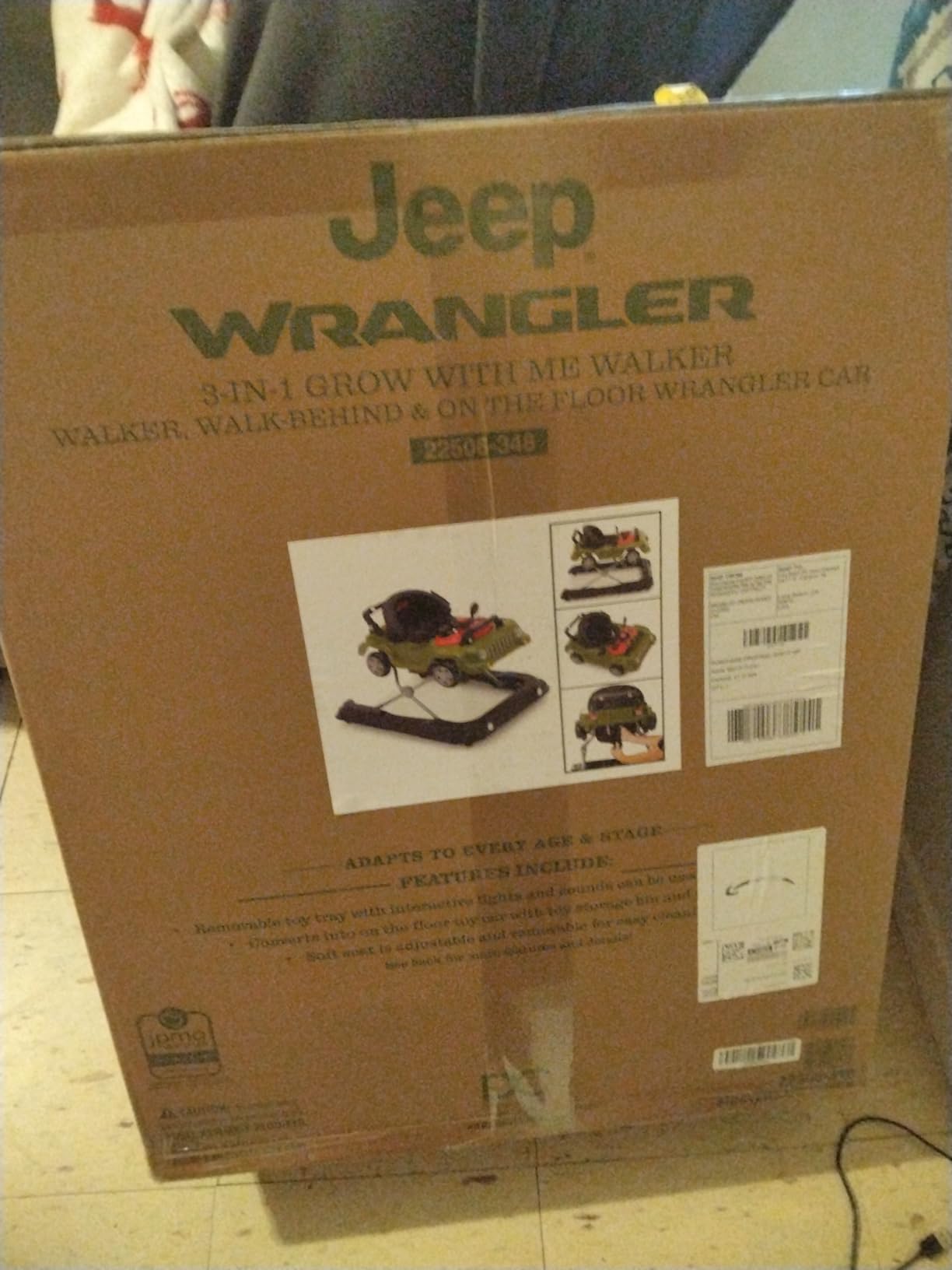 Jeep Classic Wrangler 3-in-1 Grow With Me Activity Walker - Music, Lights, Removable Play Tray, Push Walker Mode, Converts into Rolling Car Toy customer photo 1