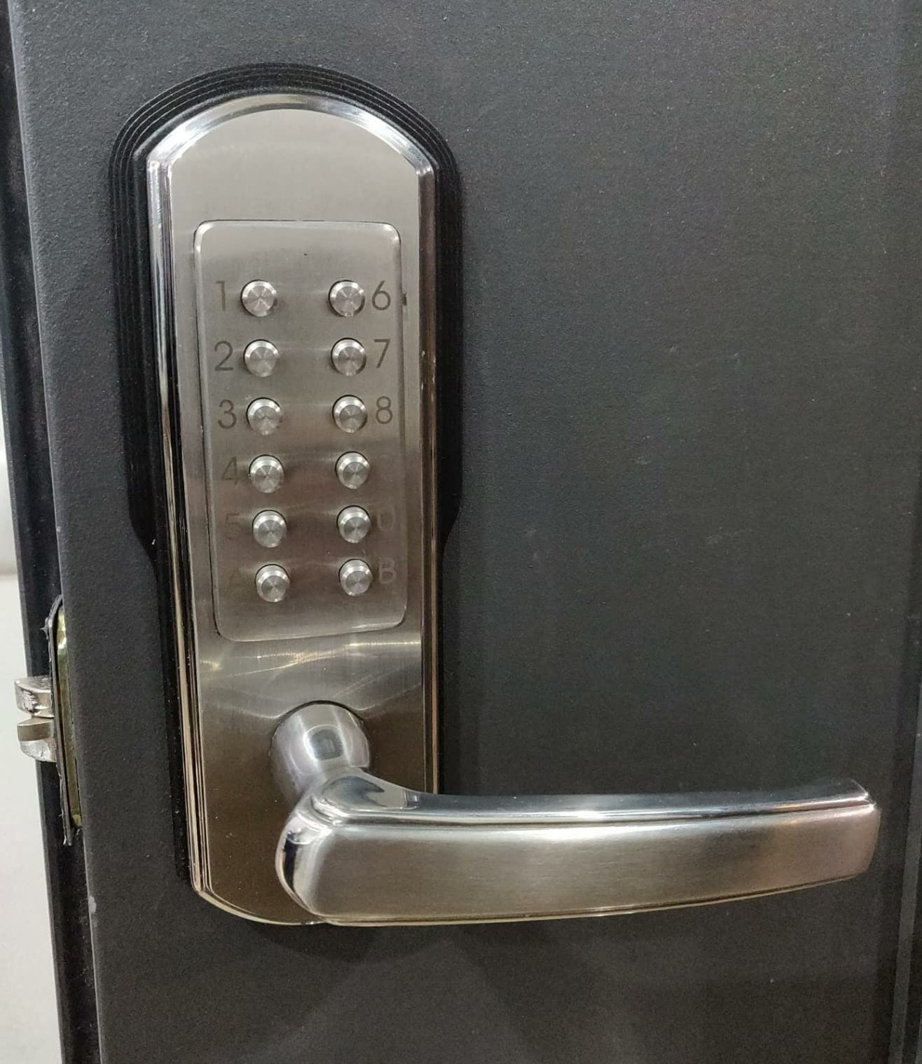 Keypad Door Lock, Keyless Entry Door Lock Mechanical Lock with Keypad, Combination Code Locks with Handle, Right Handed Door Lever, Stainless Steel 304 - NOT a Deadbolt customer photo 1