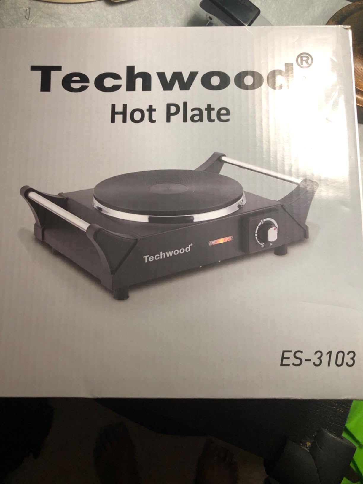 Techwood Hot Plate Portable Electric Stove 1500W Countertop Single Burner with Adjustable Temperature & Stay Cool Handles, 7.3