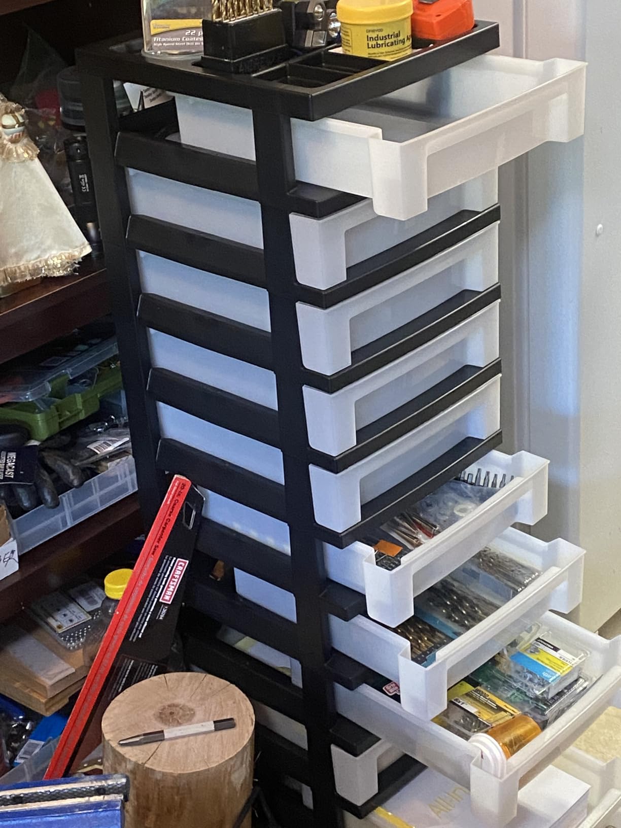 IRIS USA 4-Drawer Rolling Storage Cart with Organizer Top, Black/Pearl customer photo 1