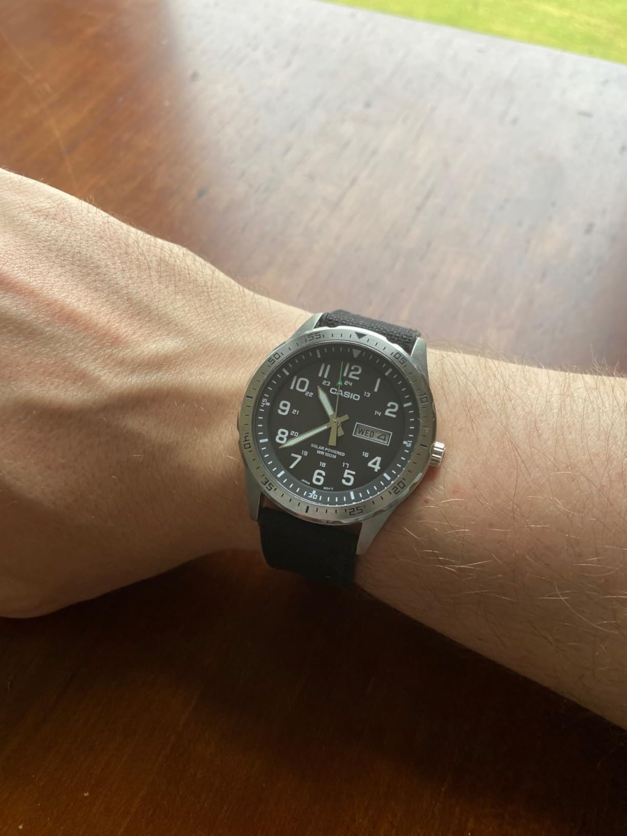 Casio MTPS120L Series Unisex Analog Watch - Solar Powered, 100M WR, Military Styling, Stainless Steel Case customer photo 1