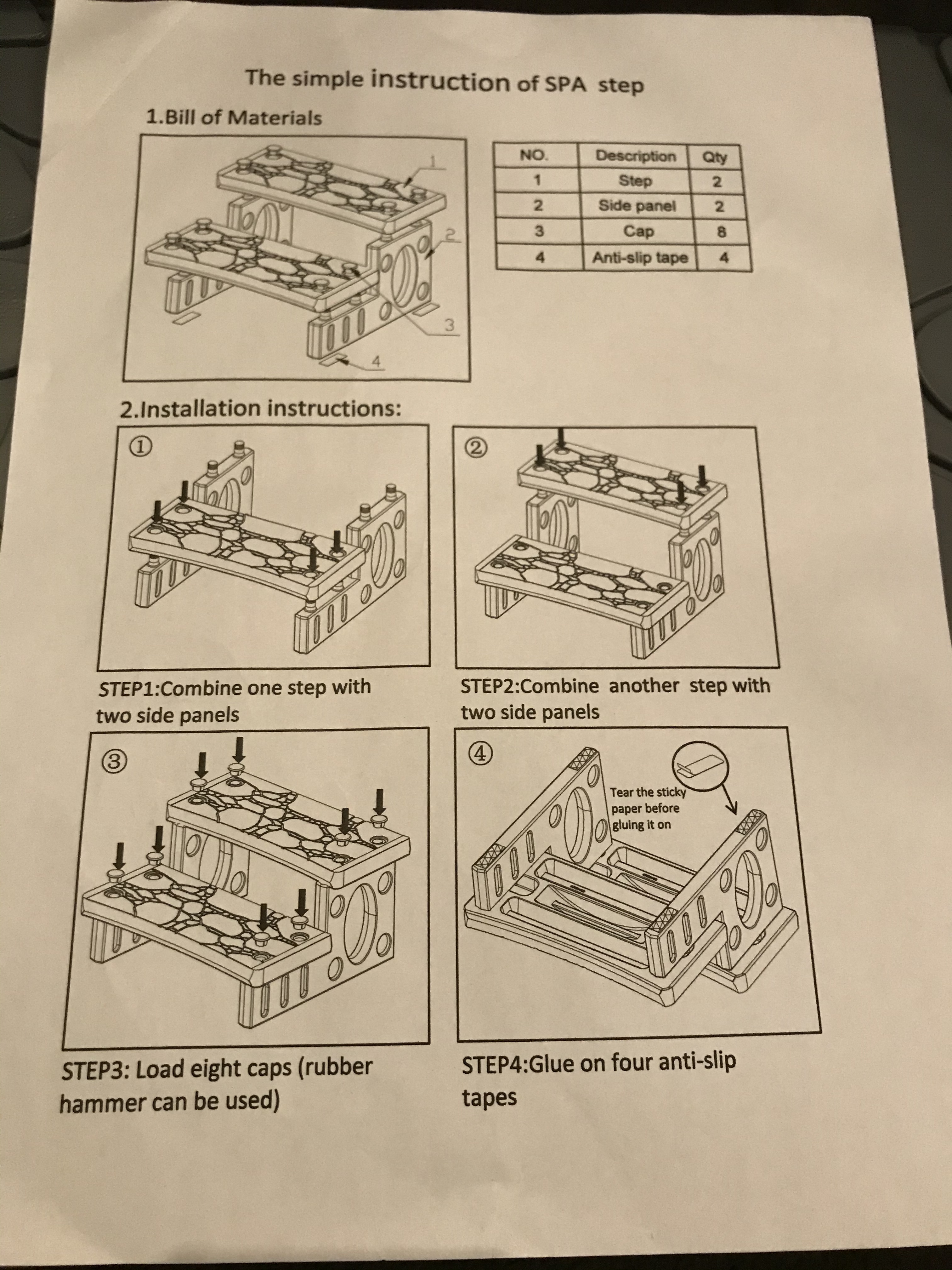 XtremepowerUS Premium Multi Purpose 2-Step Spa Hot Tub RV Campers Deck Steps, Gray customer photo 2