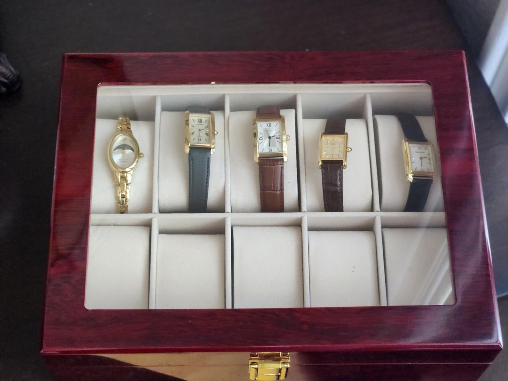 Uten 20 Wooden Watch Storage Box 2 Layers Organizer Collection Jewelry with Glass Lid customer photo 1