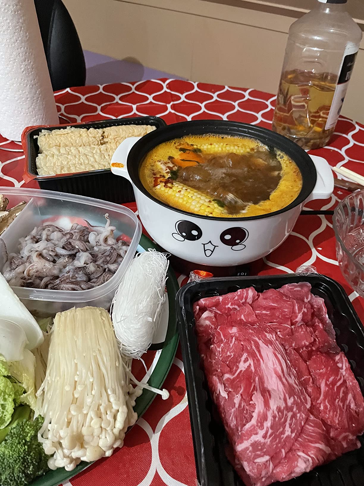 4-IN-1 Multifunction Electric Cooker Skillet Grill Pot Wok Electric Hot Pot for Noodles Cook Rice Fried Stew Soup Steamed Fish Boiled Egg Small Non-stick (2.3L, with Lid and Steamer) customer photo 1